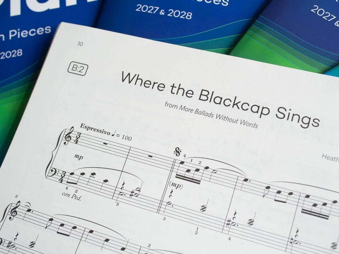 Extract from Where the Blackcap Sings by Heather Hammond in the ABRSM Piano Syllabus 2027-28