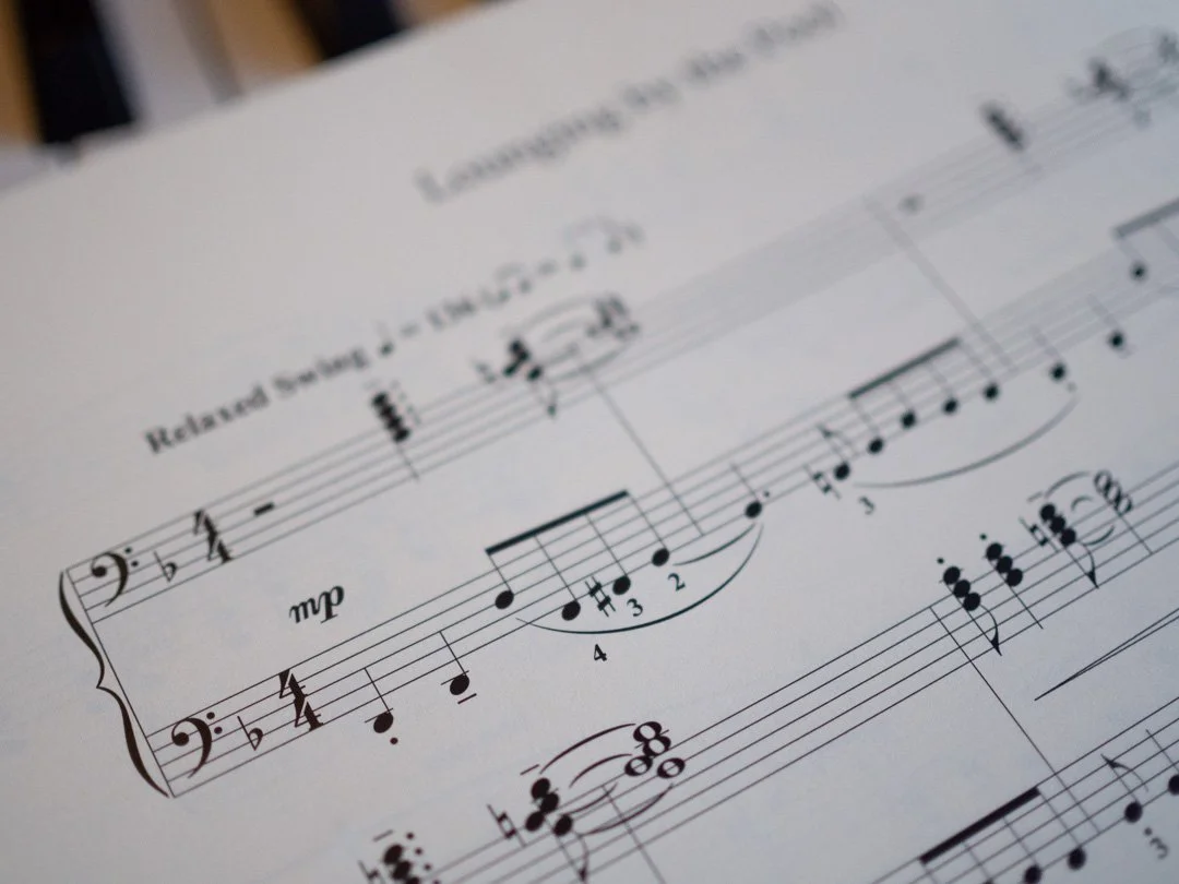 Extract from Laughing in the Rain by Angeline Bell, featured in the piano collection My Seaside Notebook.