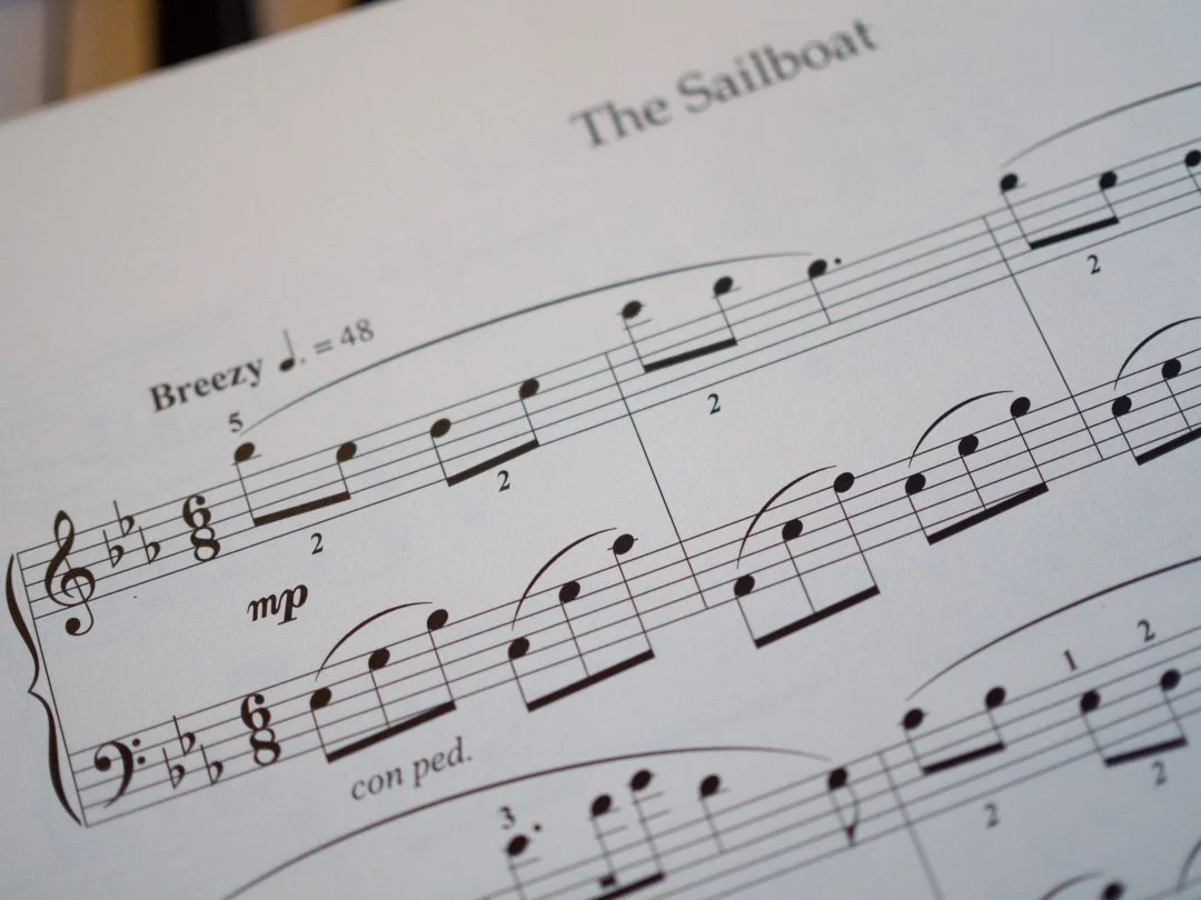 Extract from The Sailboat by Angeline Bell, featured in the piano collection My Seaside Notebook.