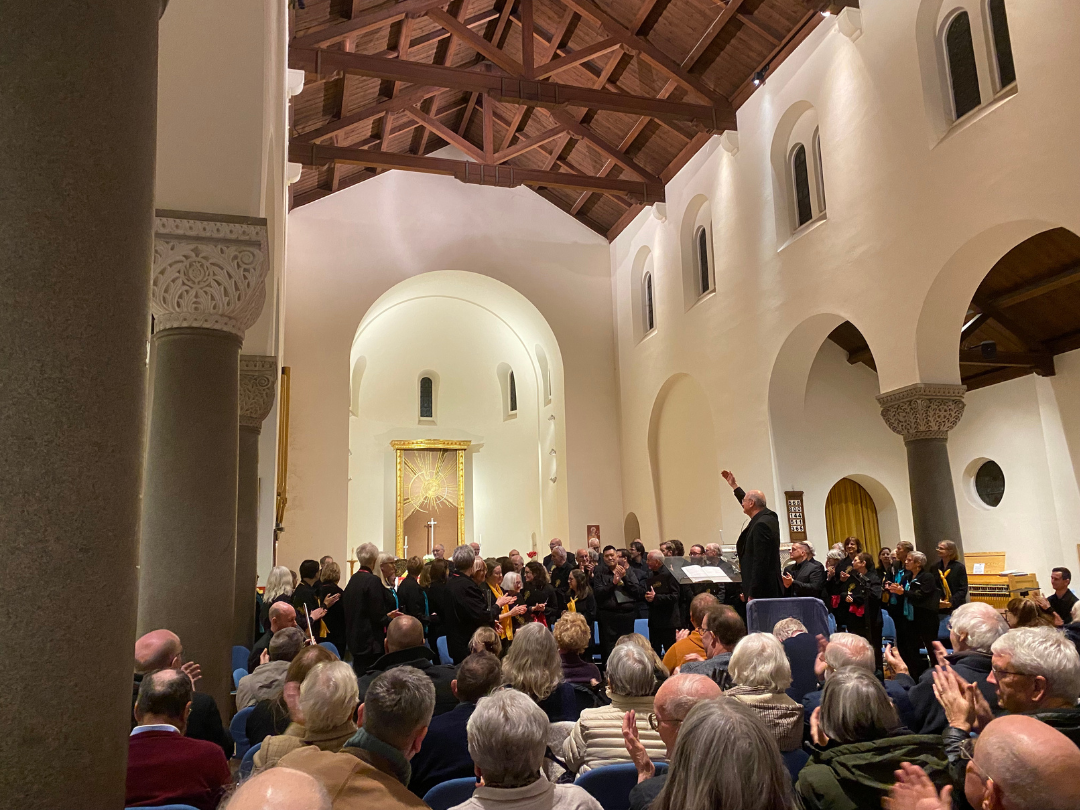 Birmingham Bach Choir and organist performing at Bournville Parish Church concert