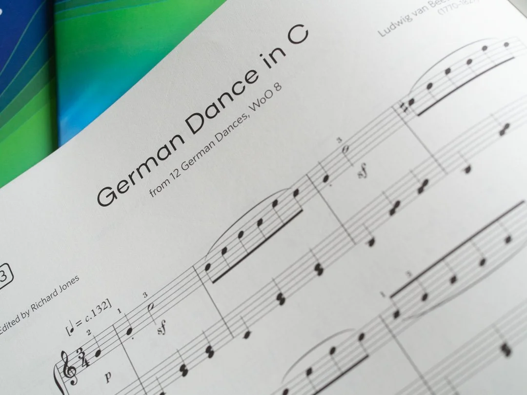 Extract from German Dance in D by Beethoven featured in the ABRSM Piano Syllabus 2027-28