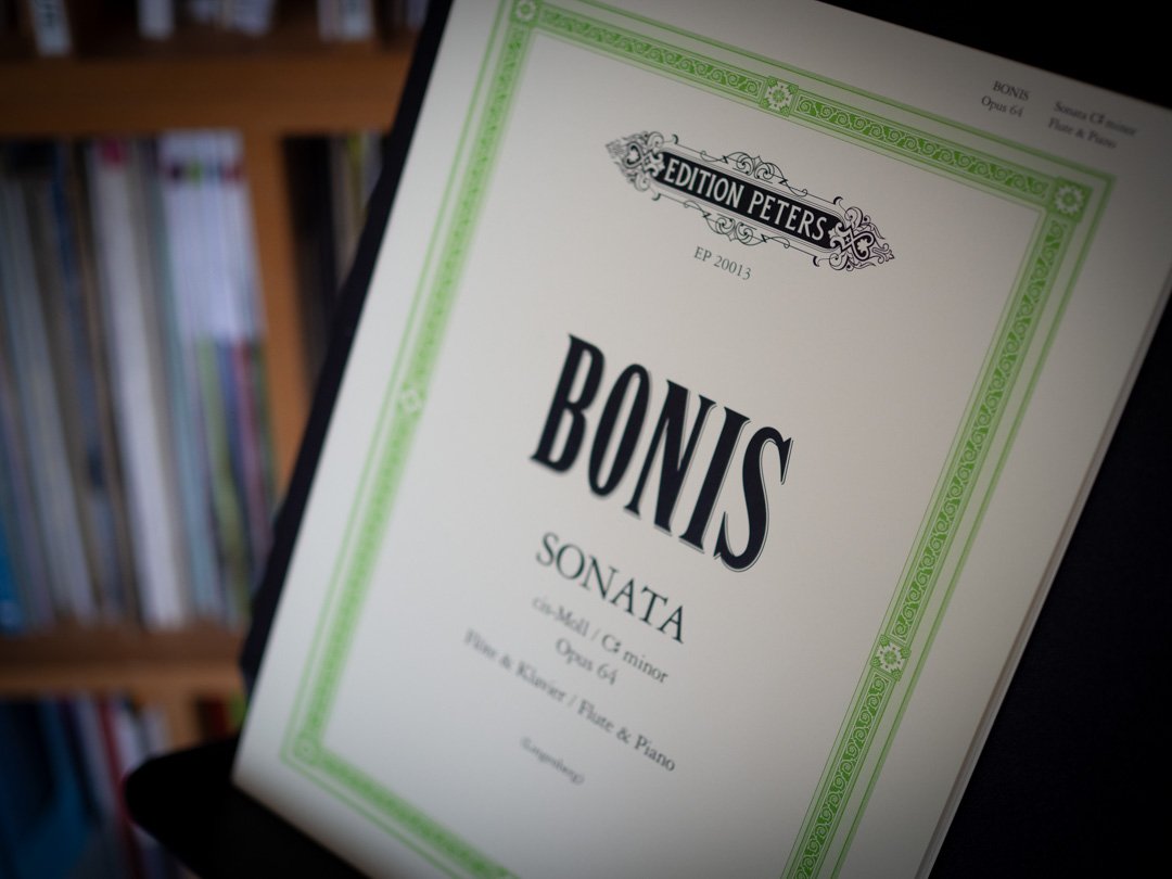 Front cover of the sheet music for Mel Bonis’ Sonata for Flute and Piano.