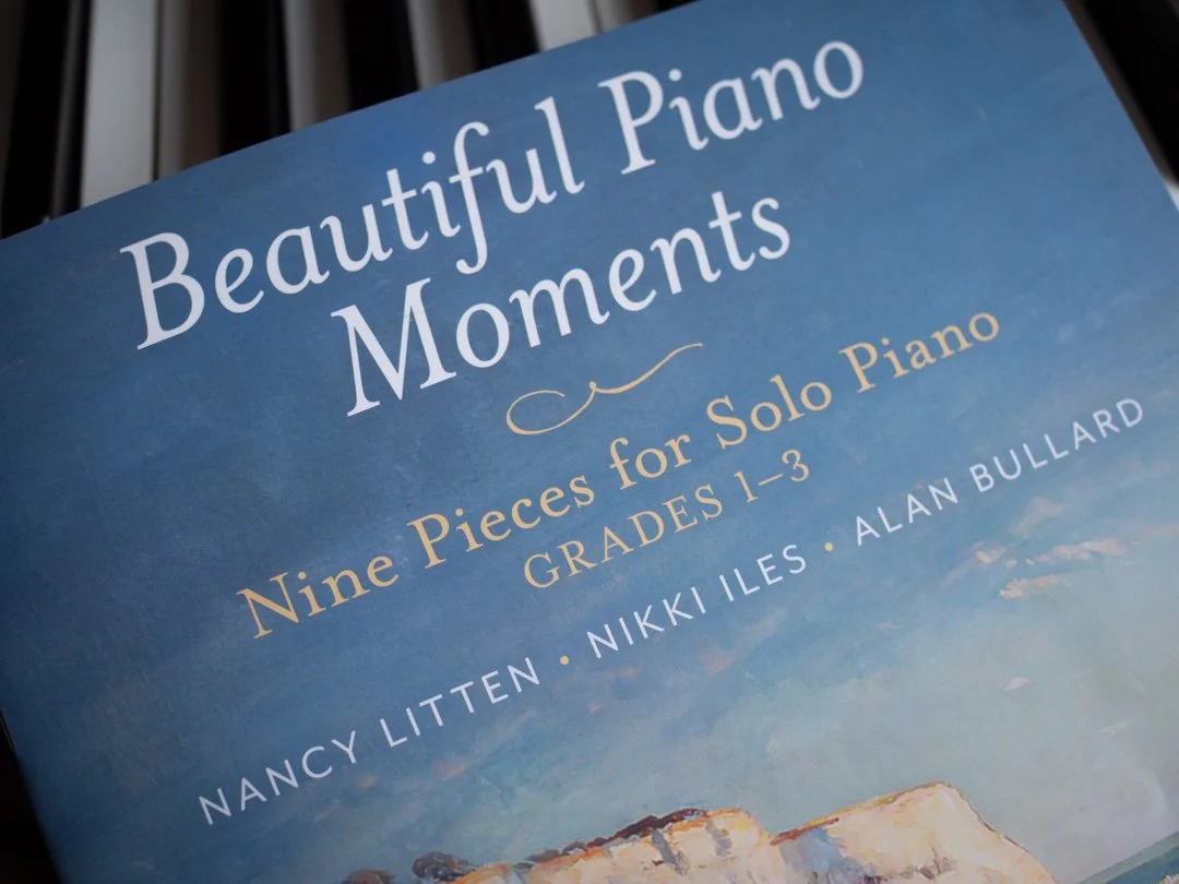 Front cover of Beautiful Piano Moments, a piano sheet music collection.