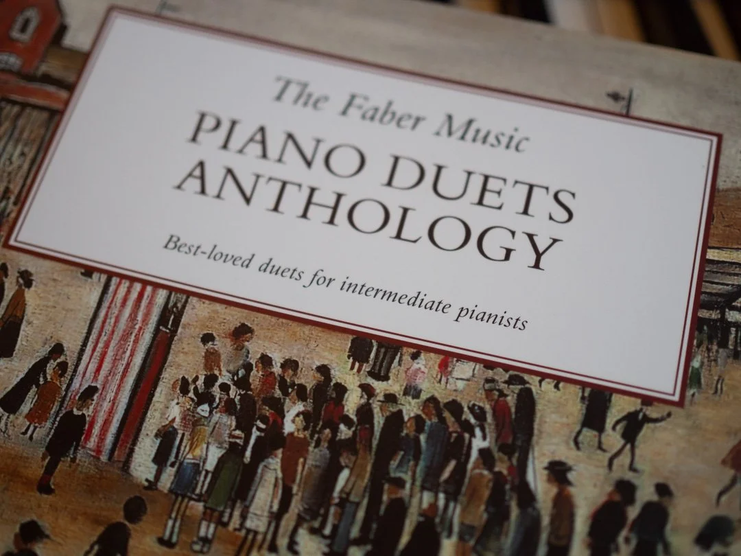 Front cover of The Faber Music Piano Duets Anthology sheet music book