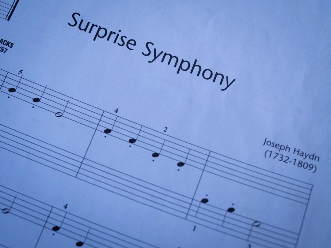 Simplified piano arrangement of Haydn’s Surprise Symphony in the Hal Leonard Adult Piano Method