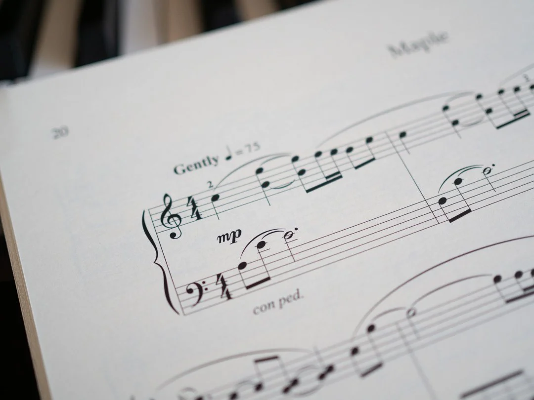 Sheet music extract of ‘Maple’ from My Forest Notebook by Angeline Bell.