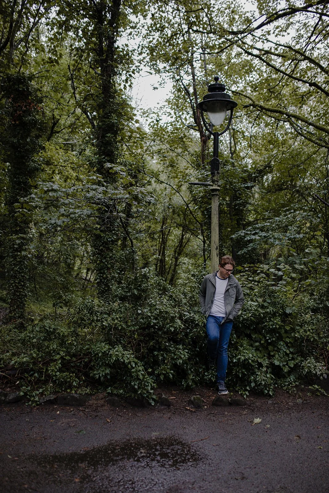 Music teacher David Barton standing beside a lamppost among trees, reflecting on building a sustainable and healthy teaching practice.