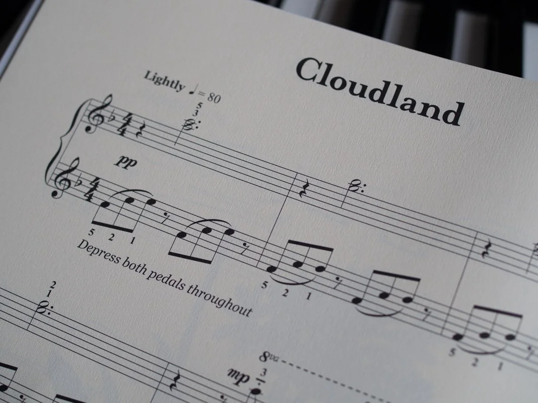 Extract from Cloudland by Nancy Litten, featured in the Beautiful Piano Moments piano sheet music collection.