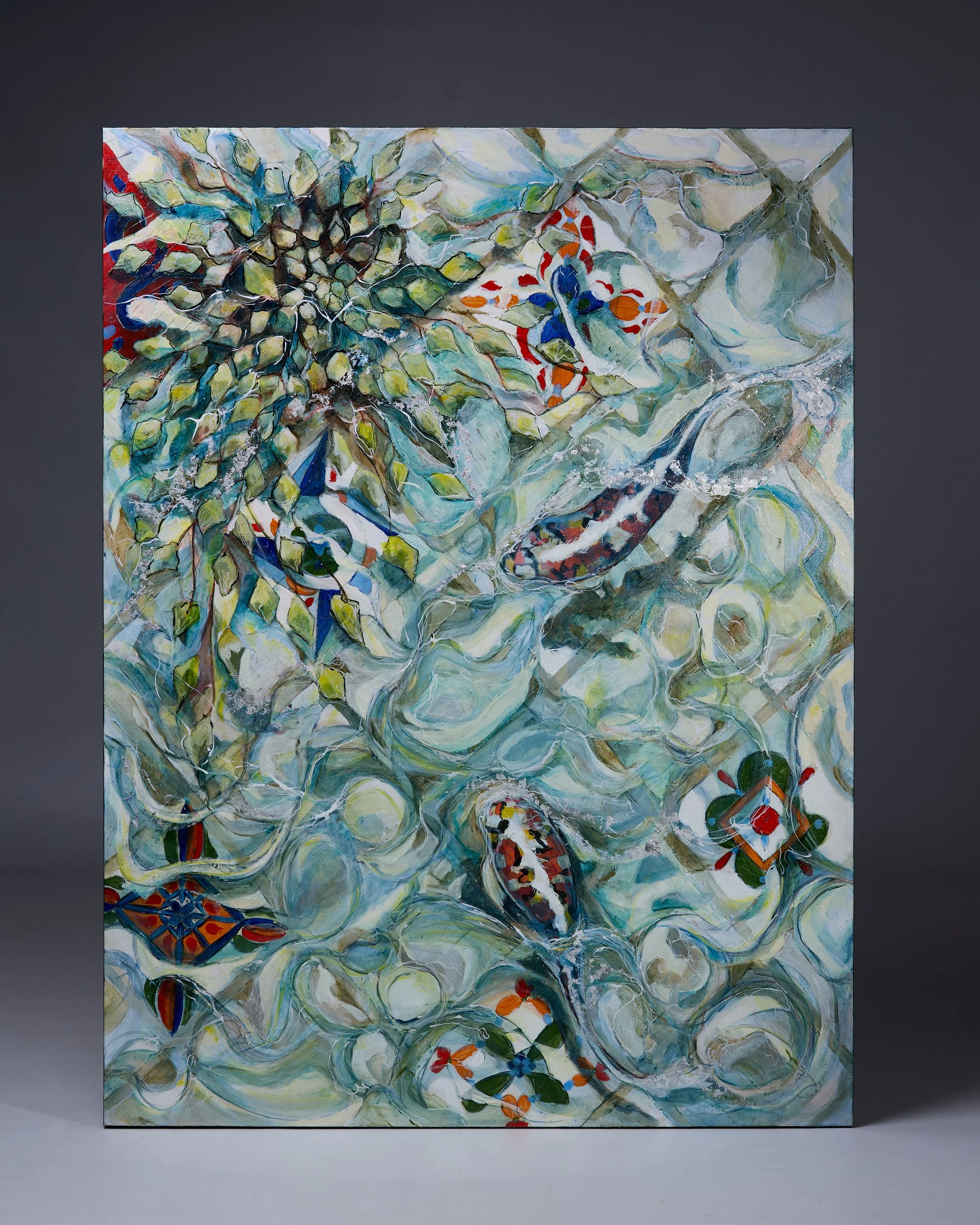 "Baile del Sol" 36"x48"x1.5", Acrylic on Canvas