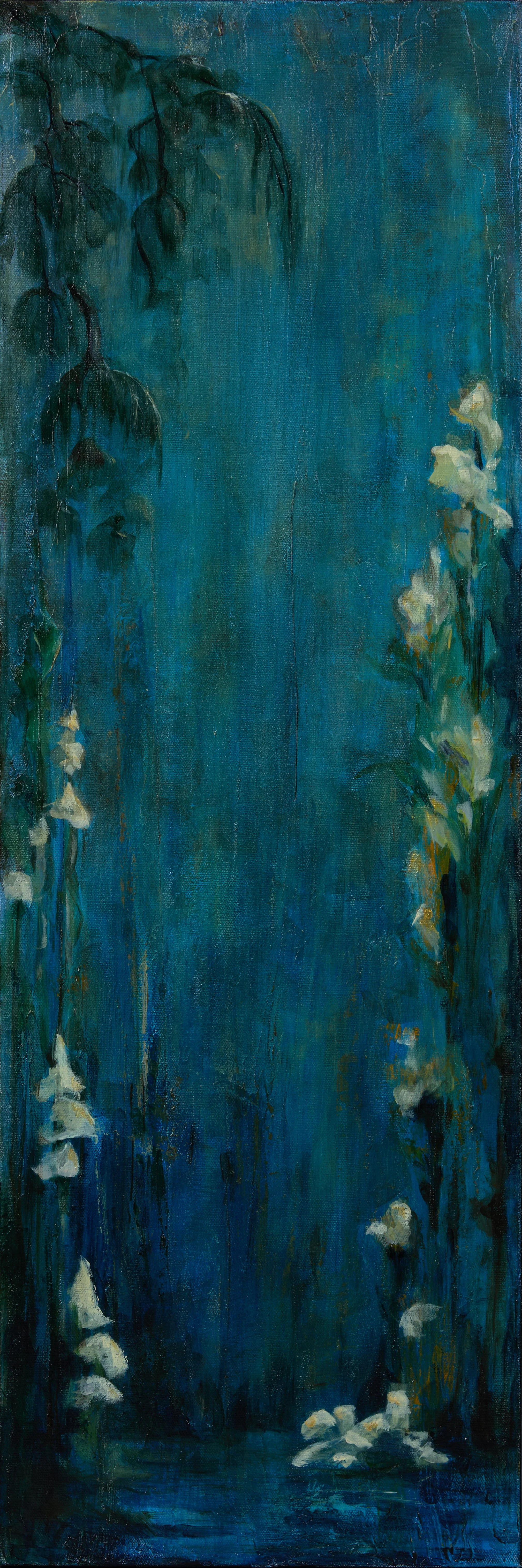 "Gilded Lily" 12x36x1.5, Acrylic on Canvas, $720