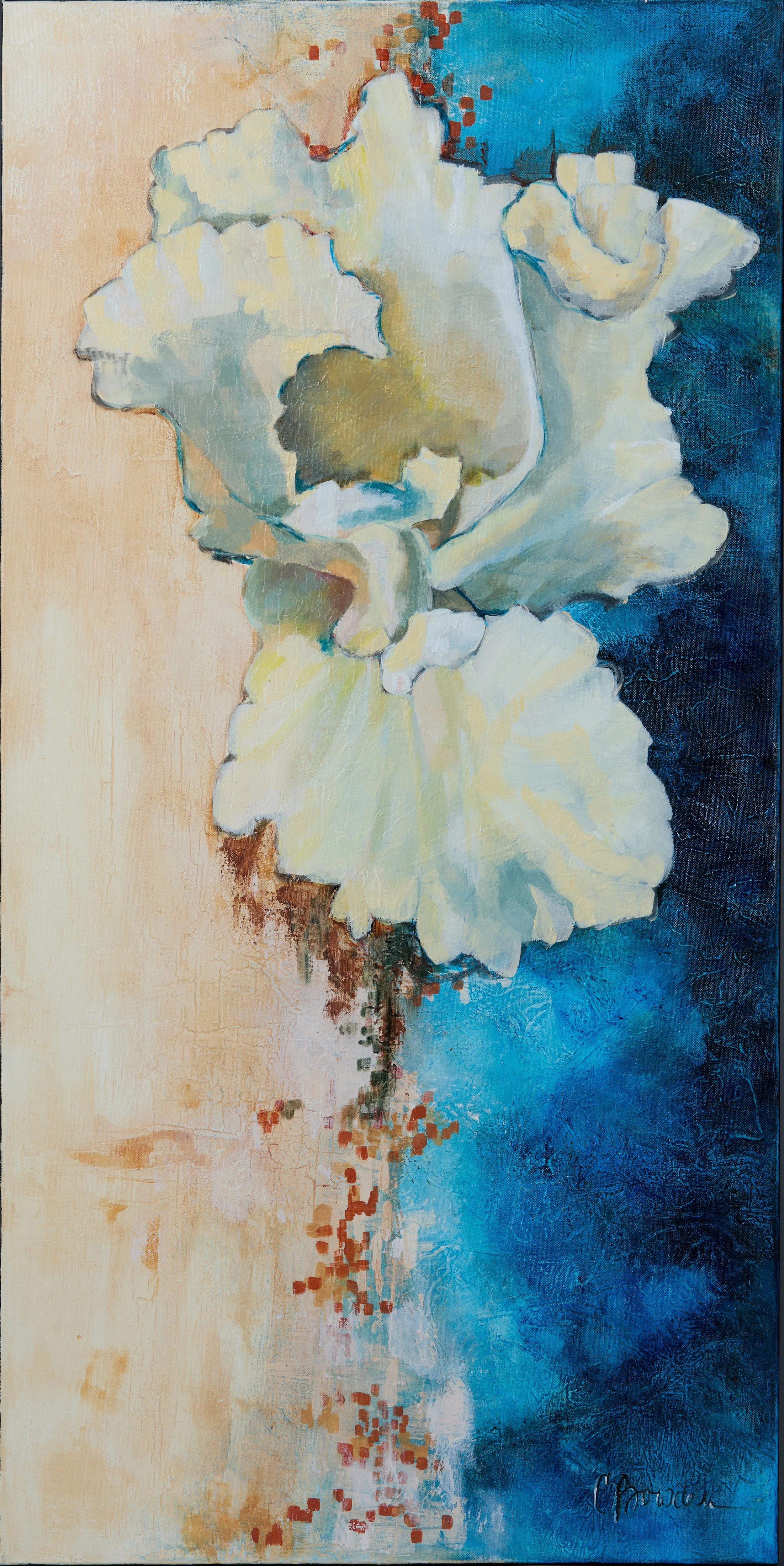 "Big Iris" 24x48x1.5, Acrylic on Canvas, $1580   View in Store  