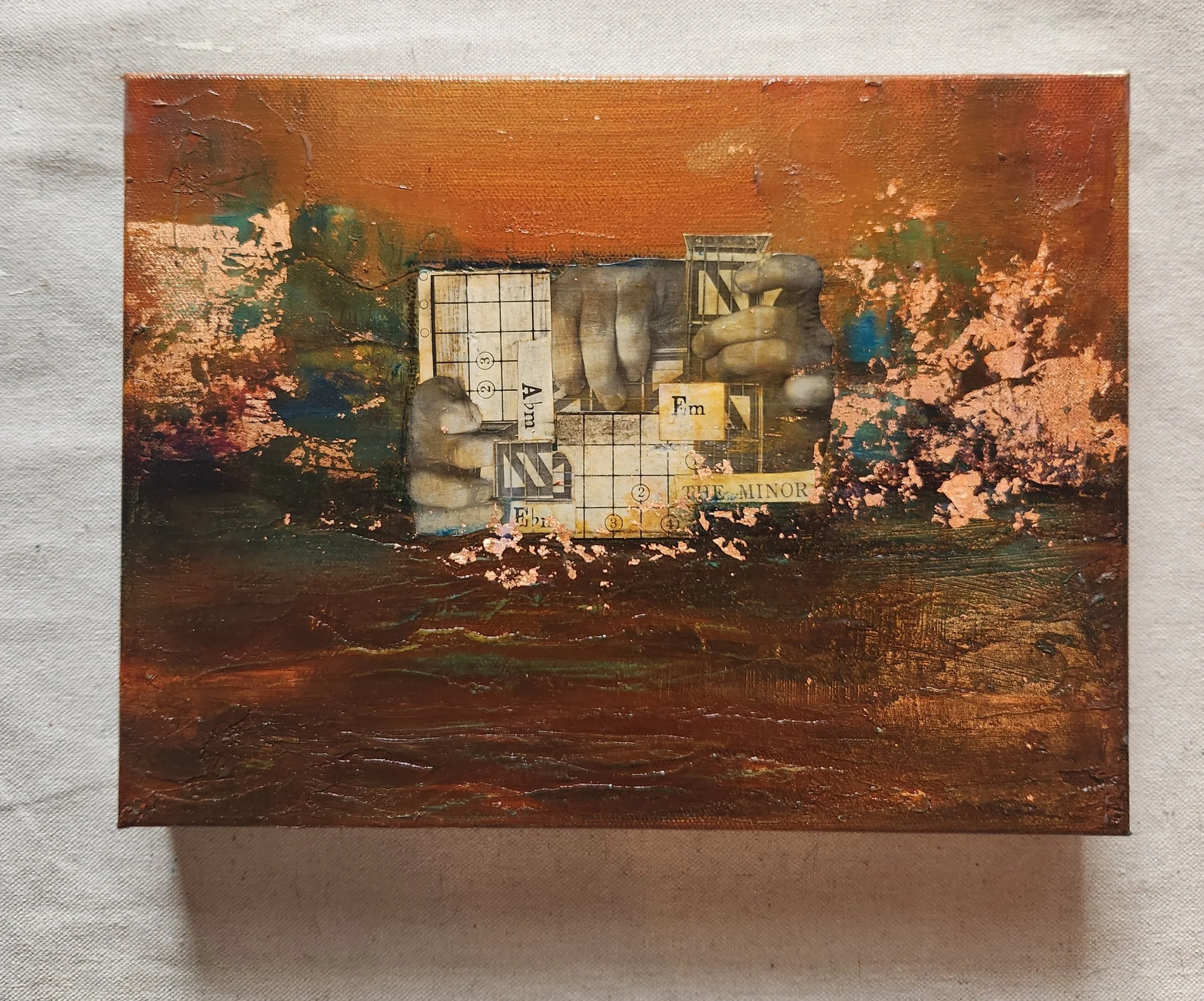 Don't Fret the Minors - 10x12, Mixed Media, Sold