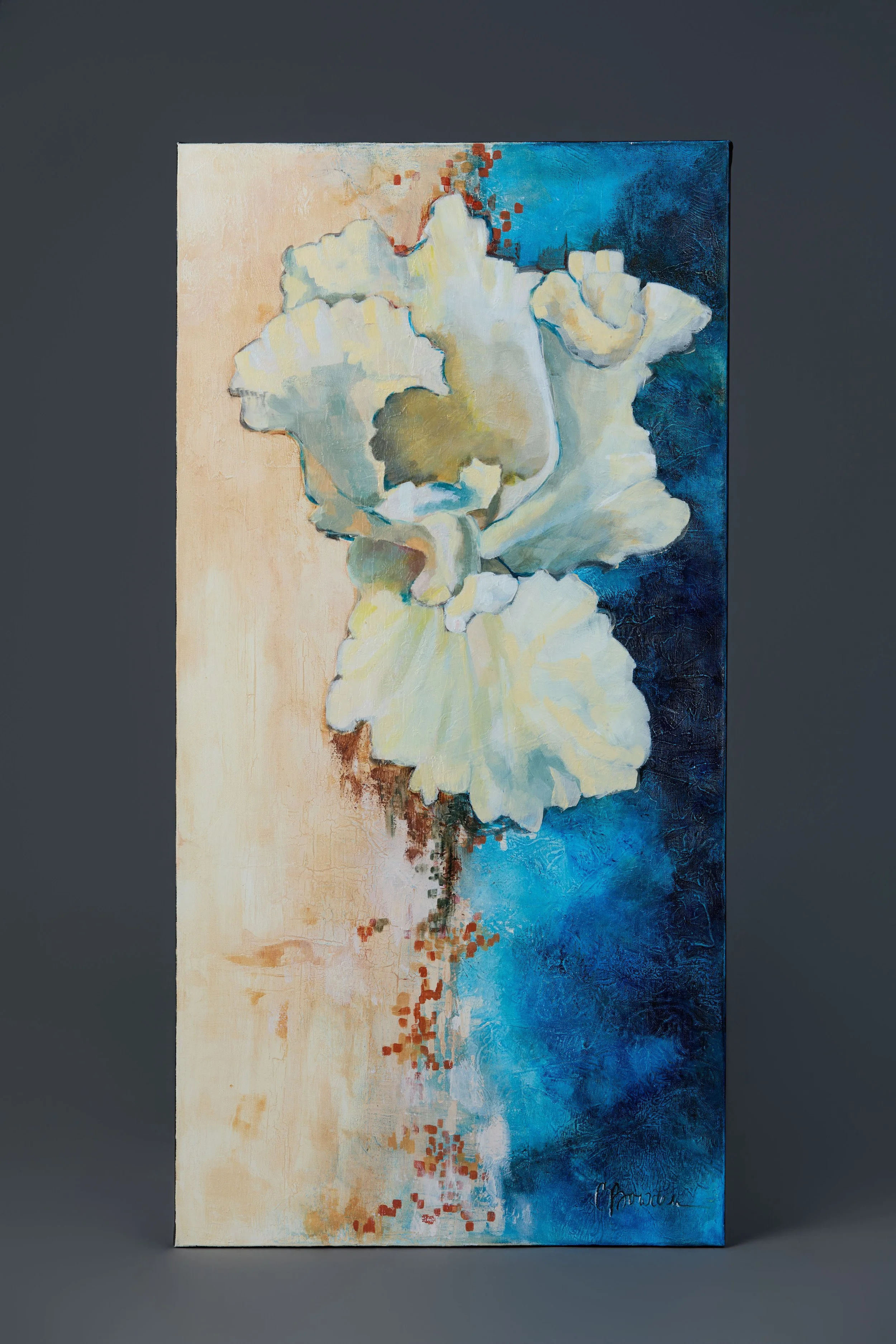 Big Iris, 48x24, Acrylic on Canvas
