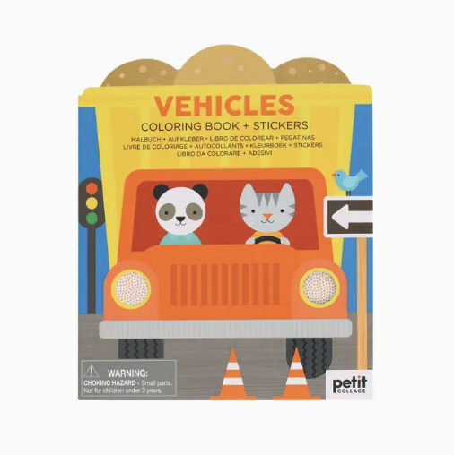Coloring Book with Stickers: Vehicles