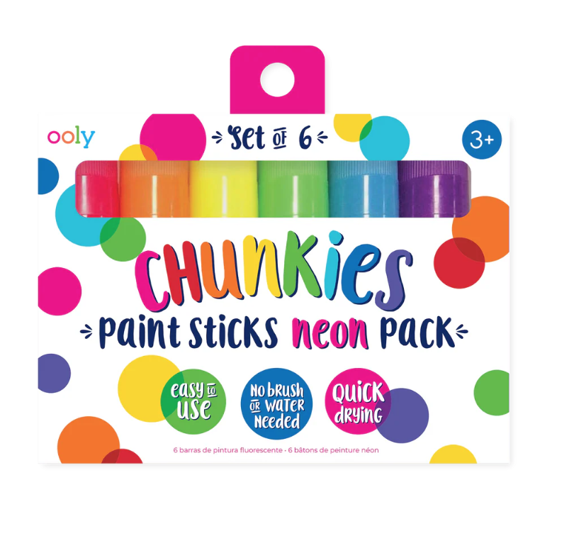OOLY Set of 6 Chunkies Paint Sticks - Neon Pack