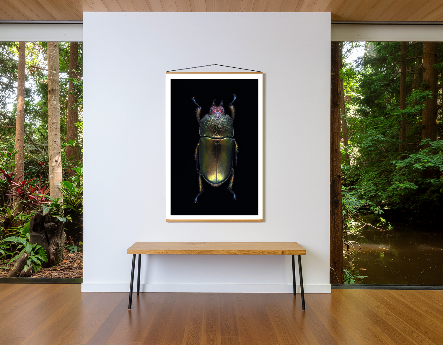 Lamprima adolphinae beetle, female, green form, poster