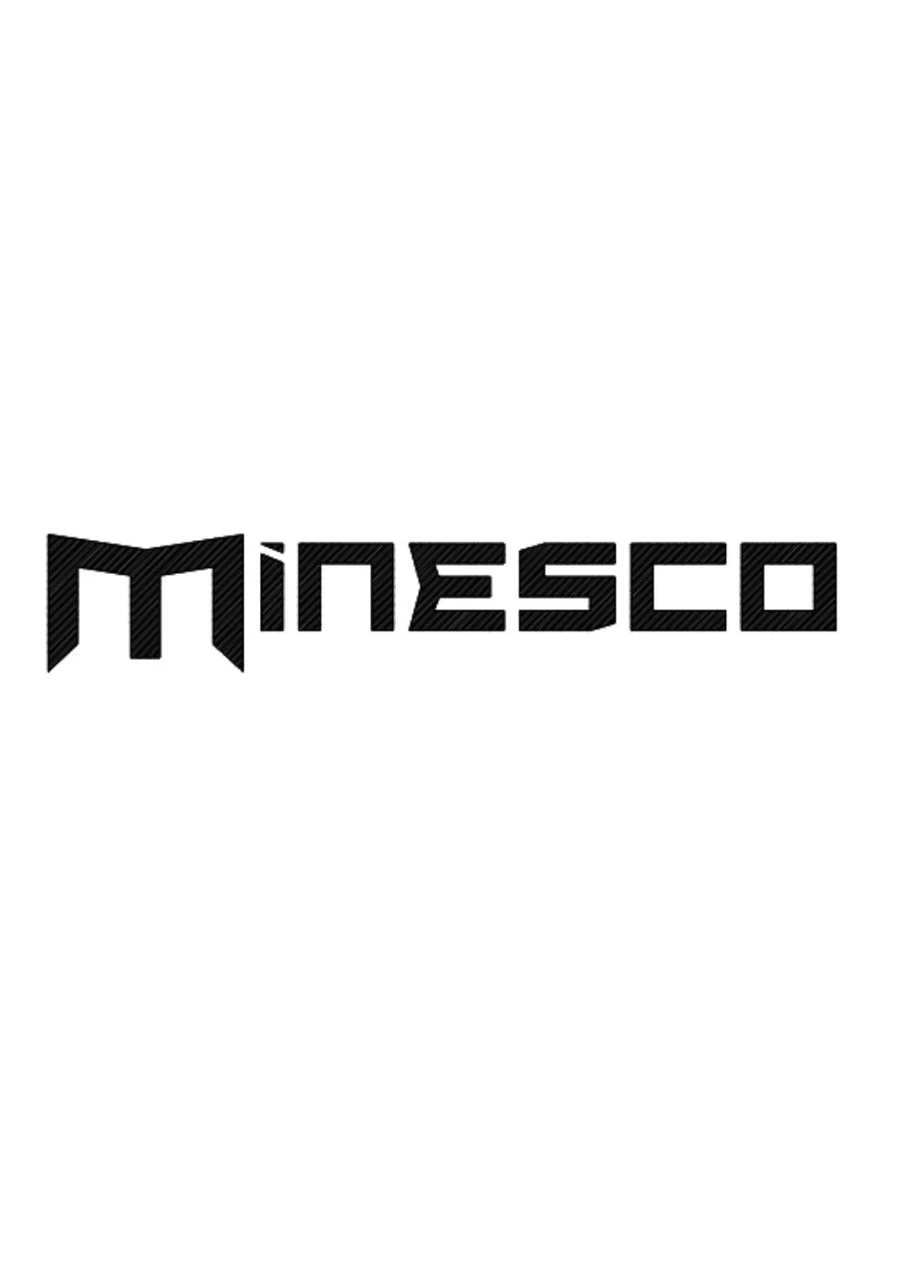 Minesco logo in black with a modern, striped design.