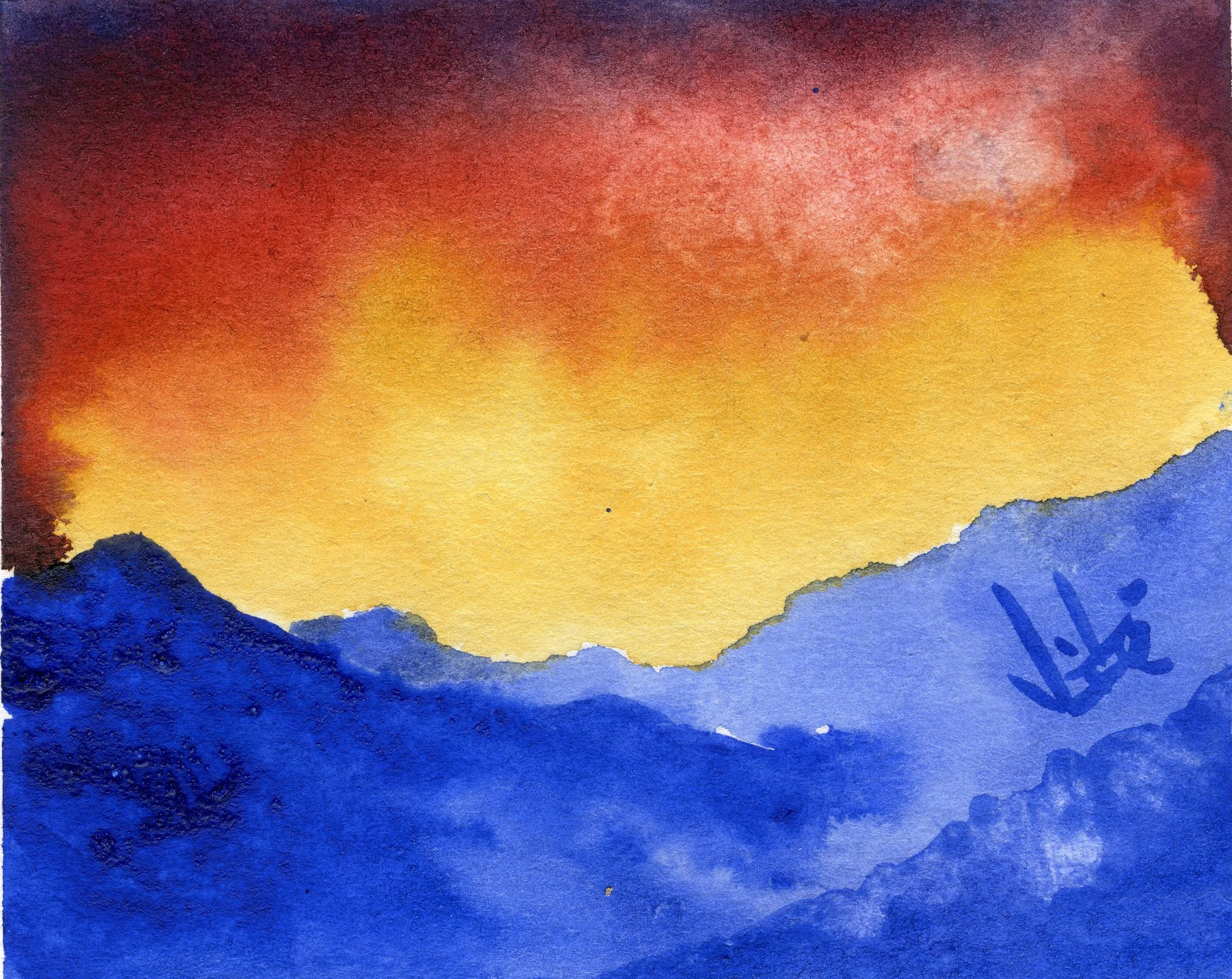 sunset in the rocky crags