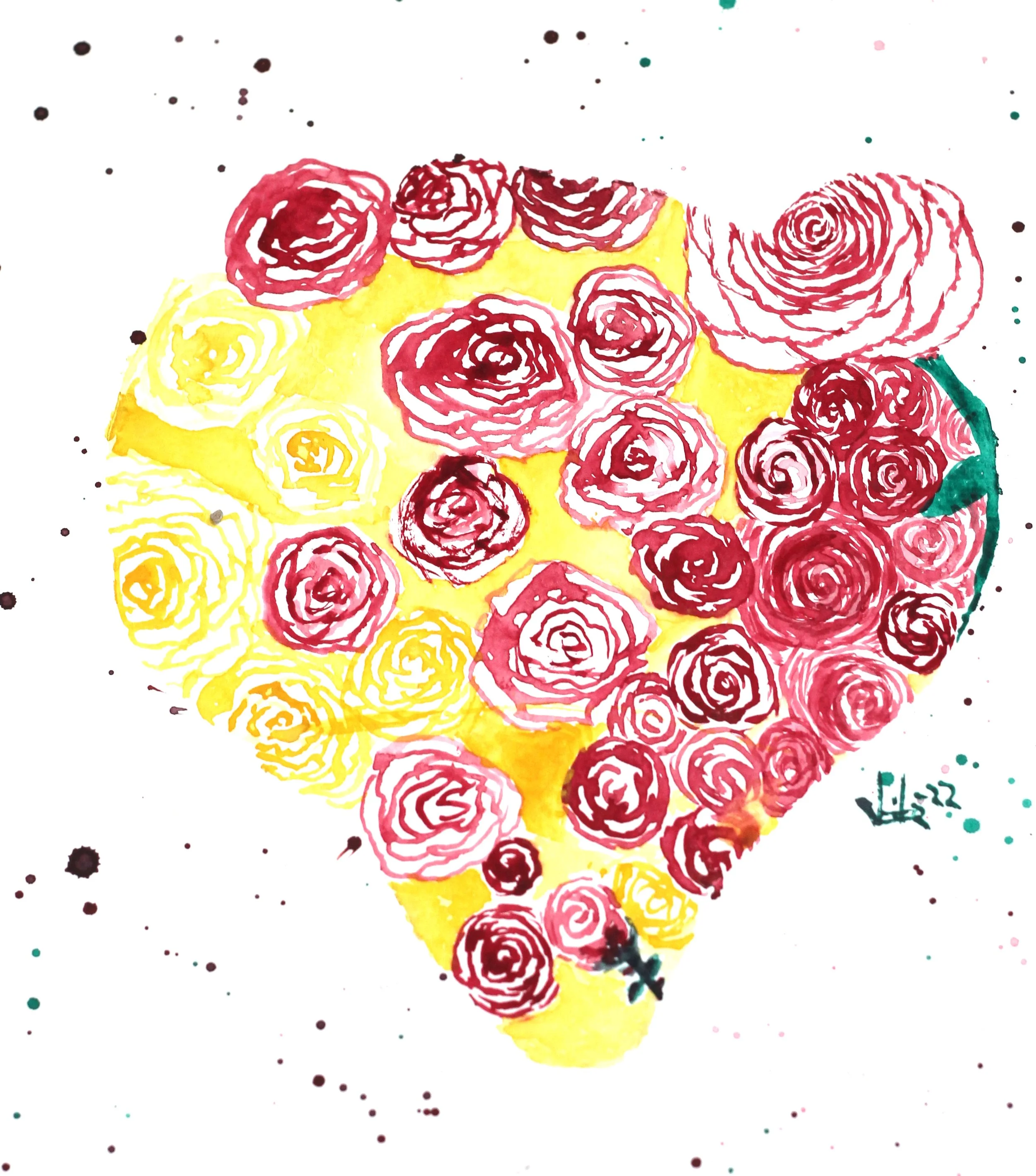 silouette of a bear filled with carnations