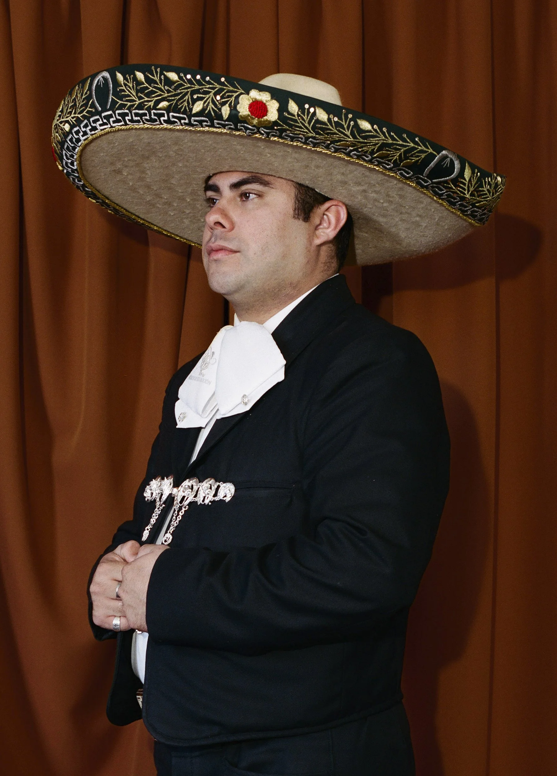 Oscar Garza Jr., 2026
 
27½ x 19¾ inches 
 
 
Second-generation mariachi musician. Member of Mariachi Revolución.