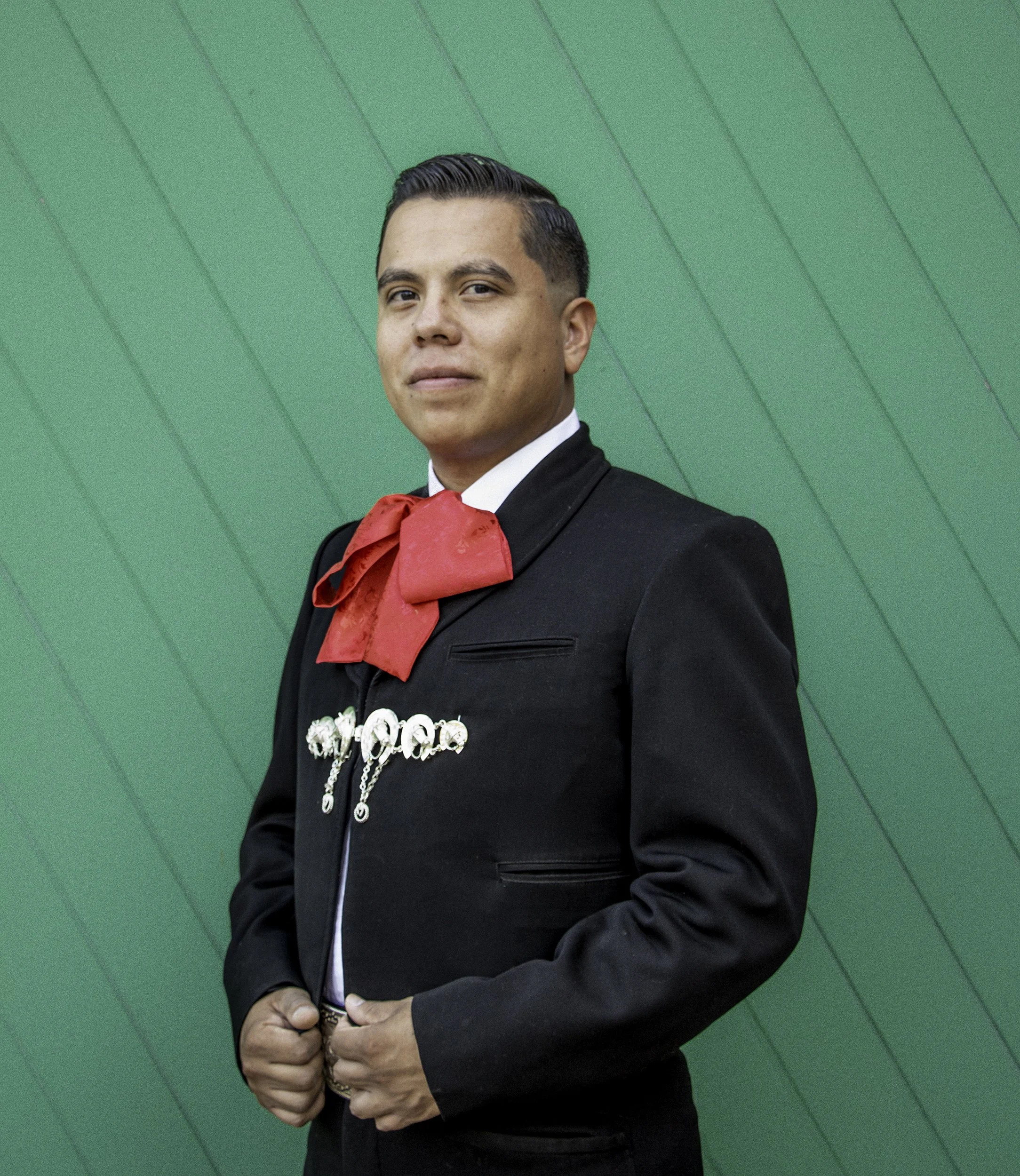 Christian Ortiz Gonzalez, 2026
 
16 x 16 inches
 
 
First-generation mariachi musician. Musical Director for Mariachi Plaza De la Raza. 