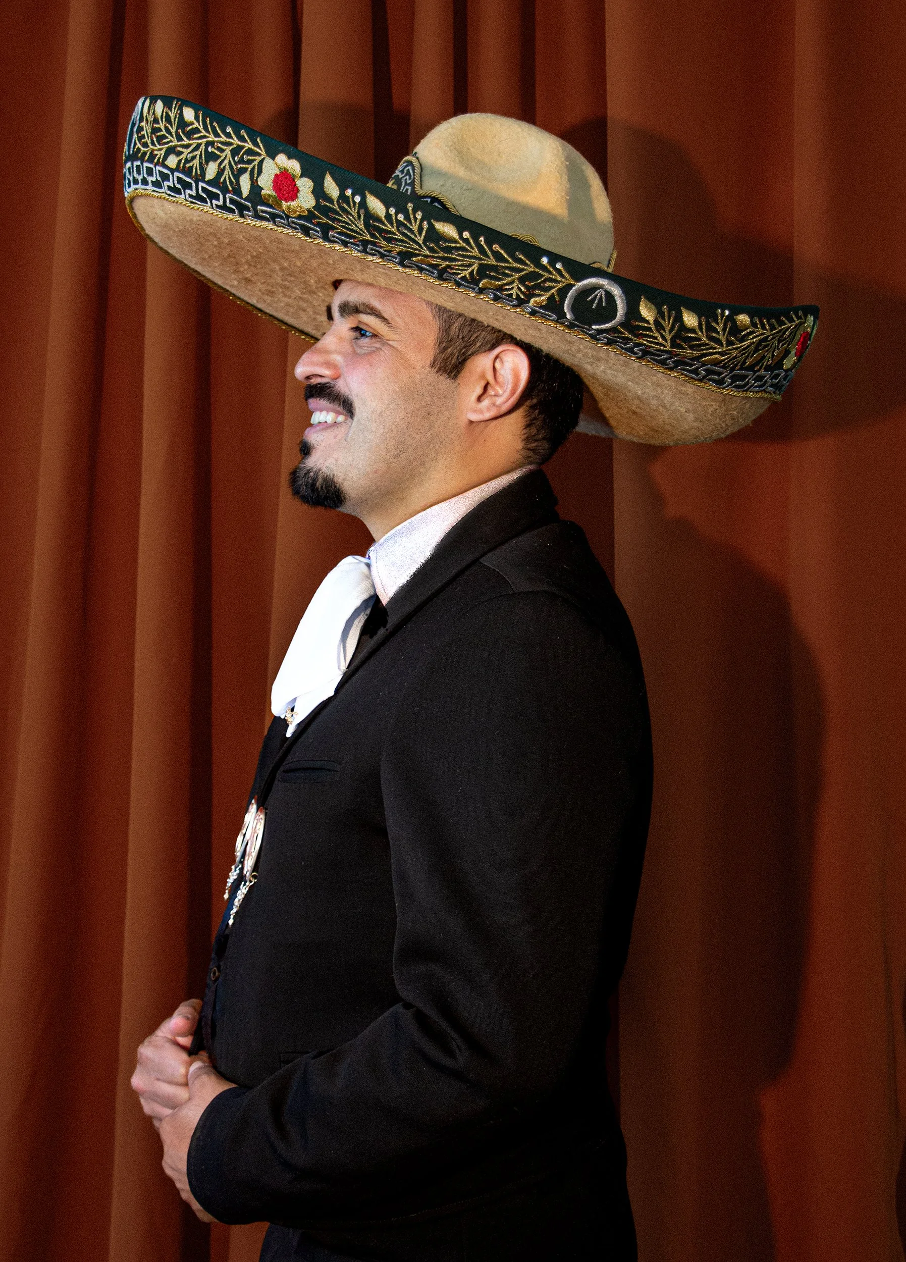 Ricardo Munguía, 2026
 
27½ x 19¾ inches 
 
 
First-generation mariachi musician. Director of Mariachi Revolución.