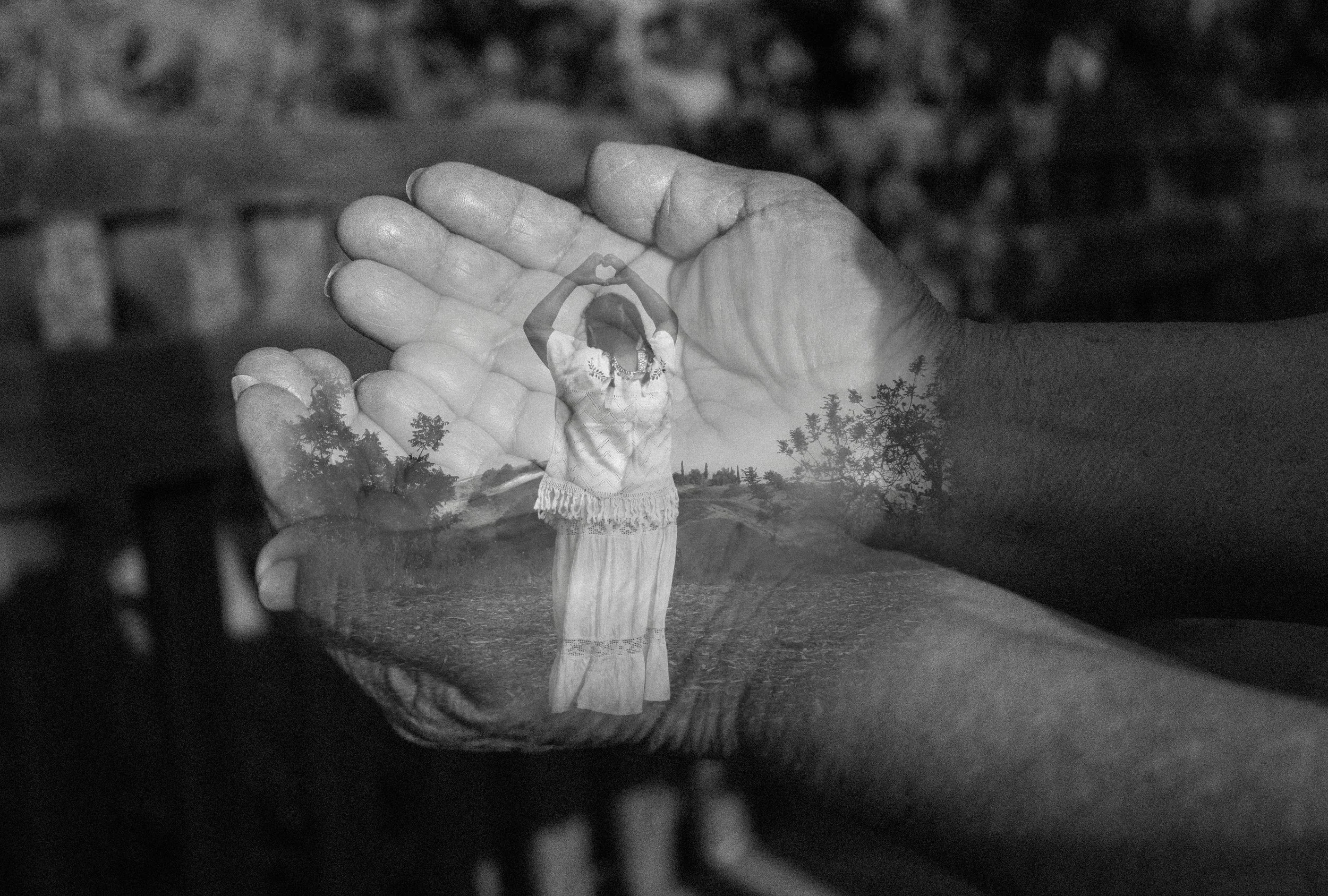  La Sembradora , 2024, Double exposure digital image, 19 ¾x27 ½ inches
