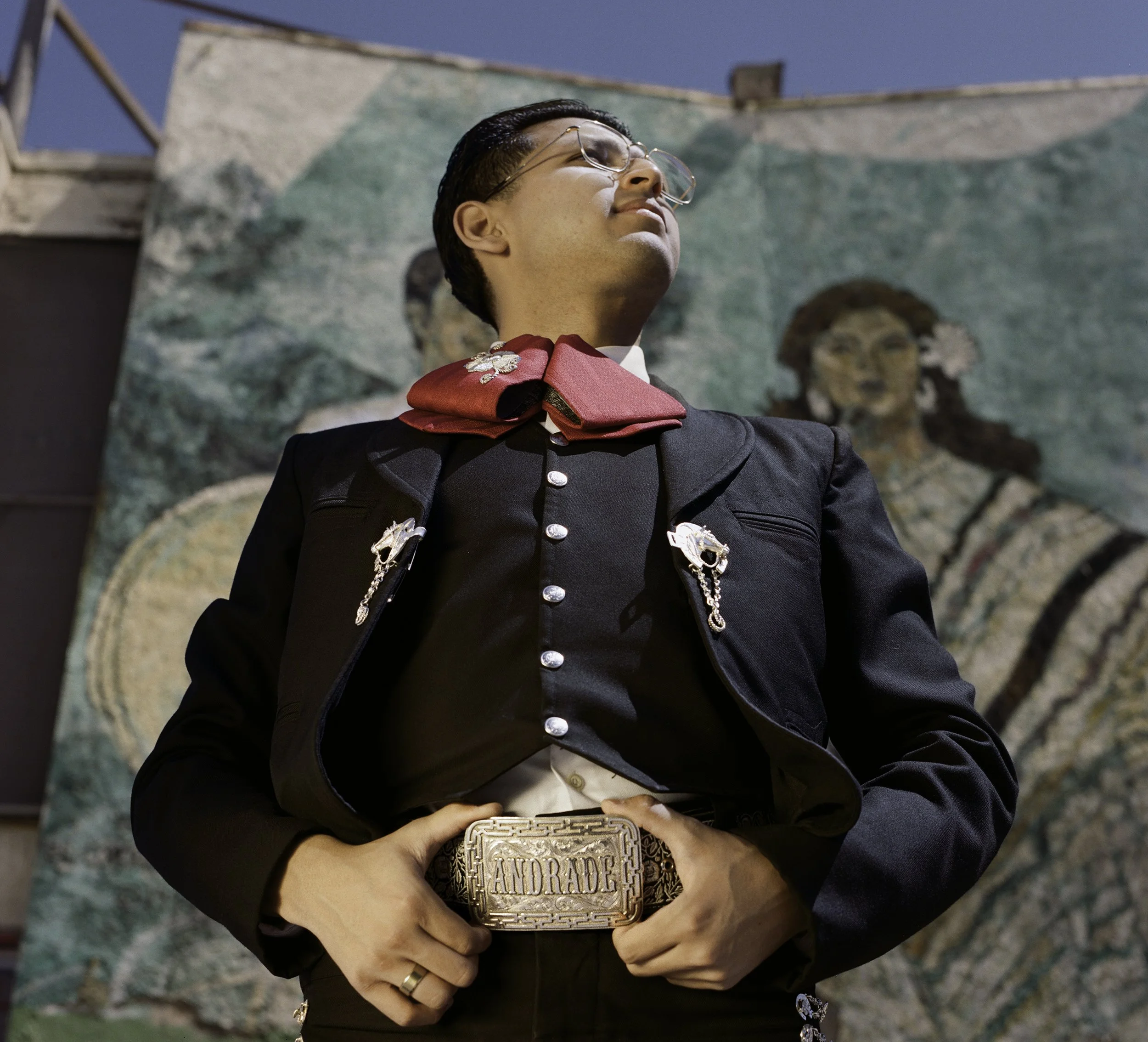 Esteban Andrade, 2026
 
16 x 16 inches
 
 
First-generation mariachi musician. Member of Mariachi Los Torros. 
 
 
“Connecting culture to music has allowed me to connect to music on a deeper level. Being able to represent mariachi allows me to bridge