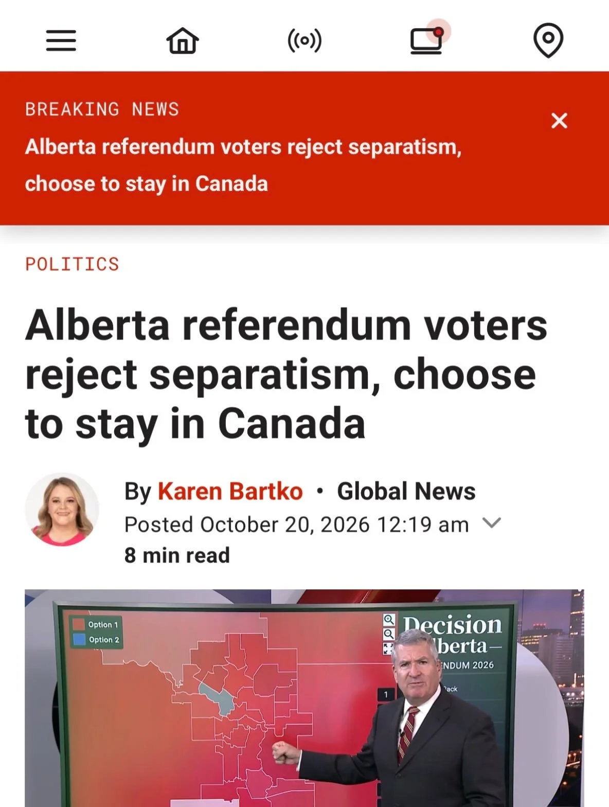 Breaking news! Alberta voted to stay in Canada 🇨🇦 Okay.. now that the noise is over&hellip; Time to think about your next move now 🤭 #CanadaNews #Alberta #CalgaryLiving #yyc