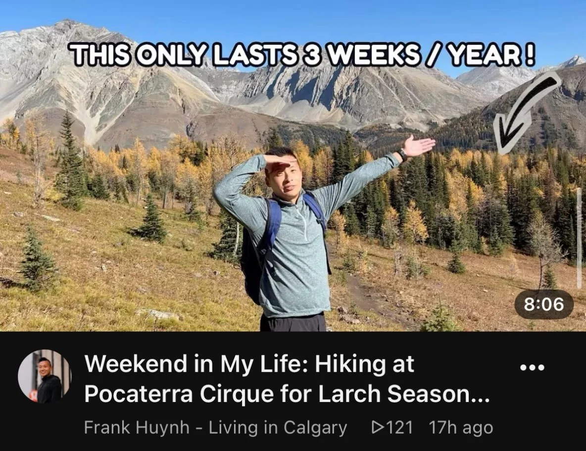 This spot is only an 1.5 hour drive away from Calgary, so let&rsquo;s go see some larches 🍁 Full video on my YouTube channel!