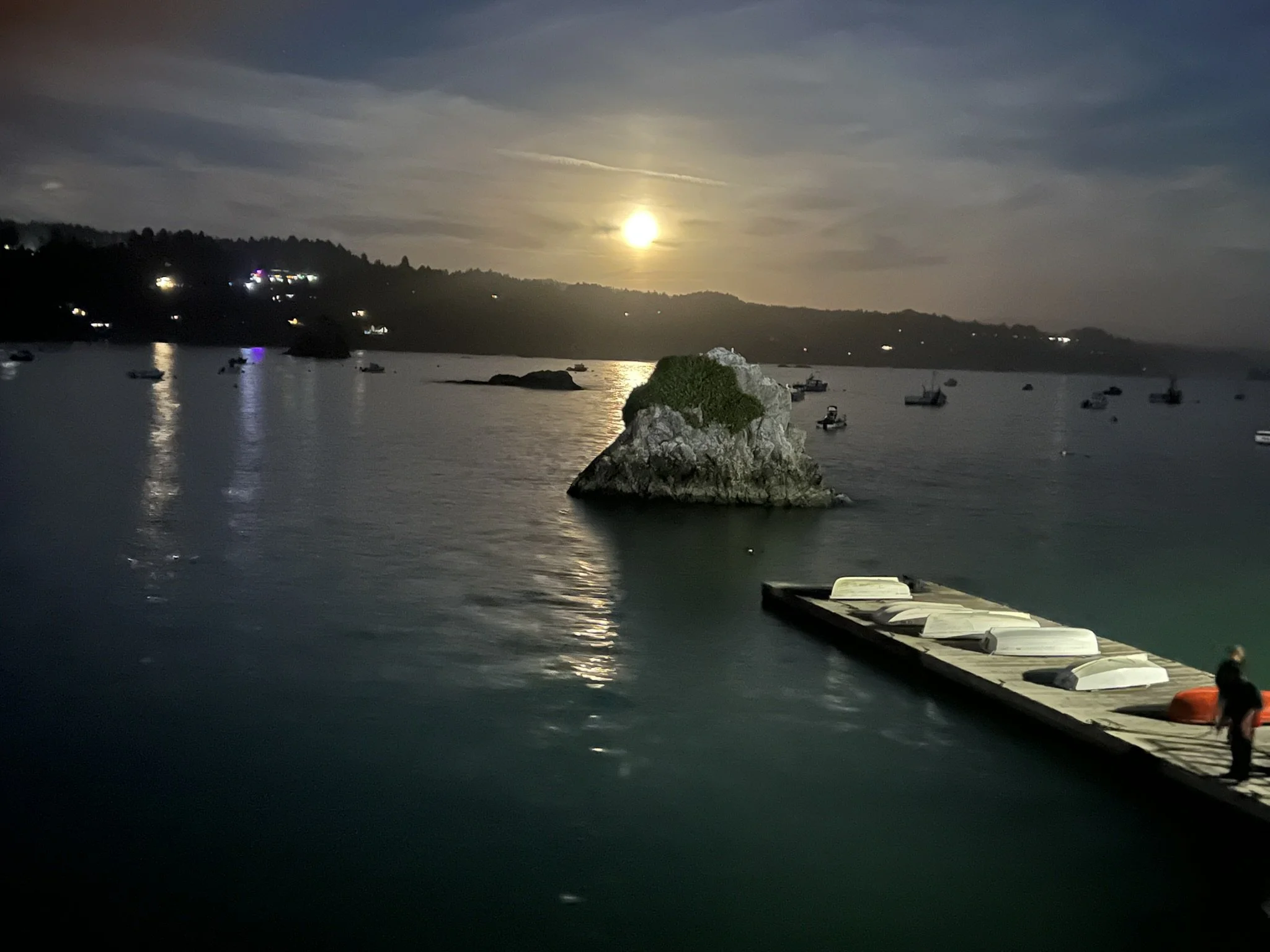 Moonrise over Trinidad Pier