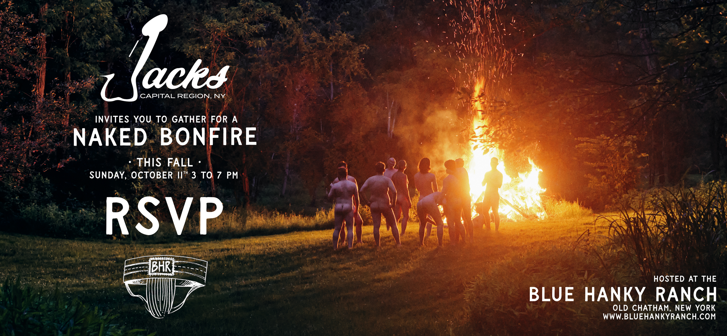 Naked Bonfire at Blue Hanky Ranch!