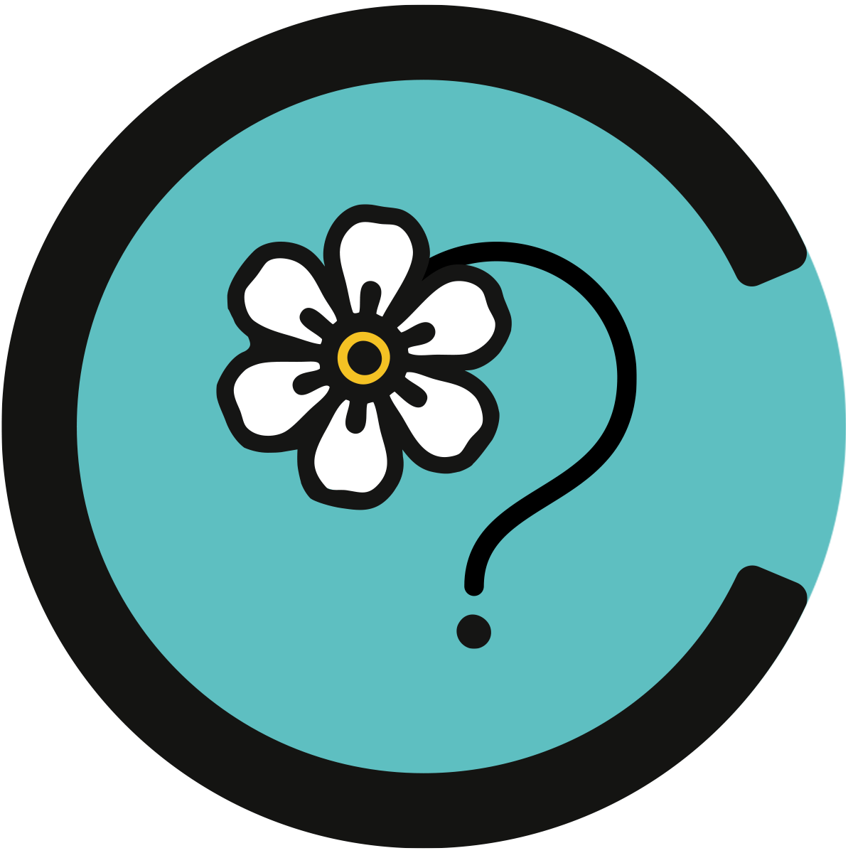 flower forming a question mark