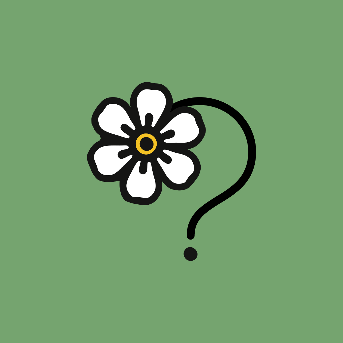 Flower forming a question mark