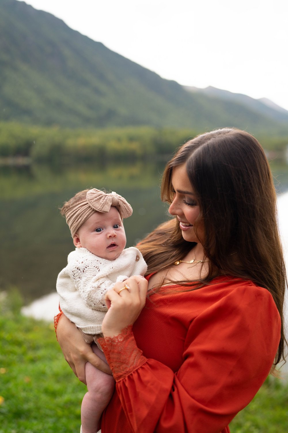 Family portrait outdoors in Alaska