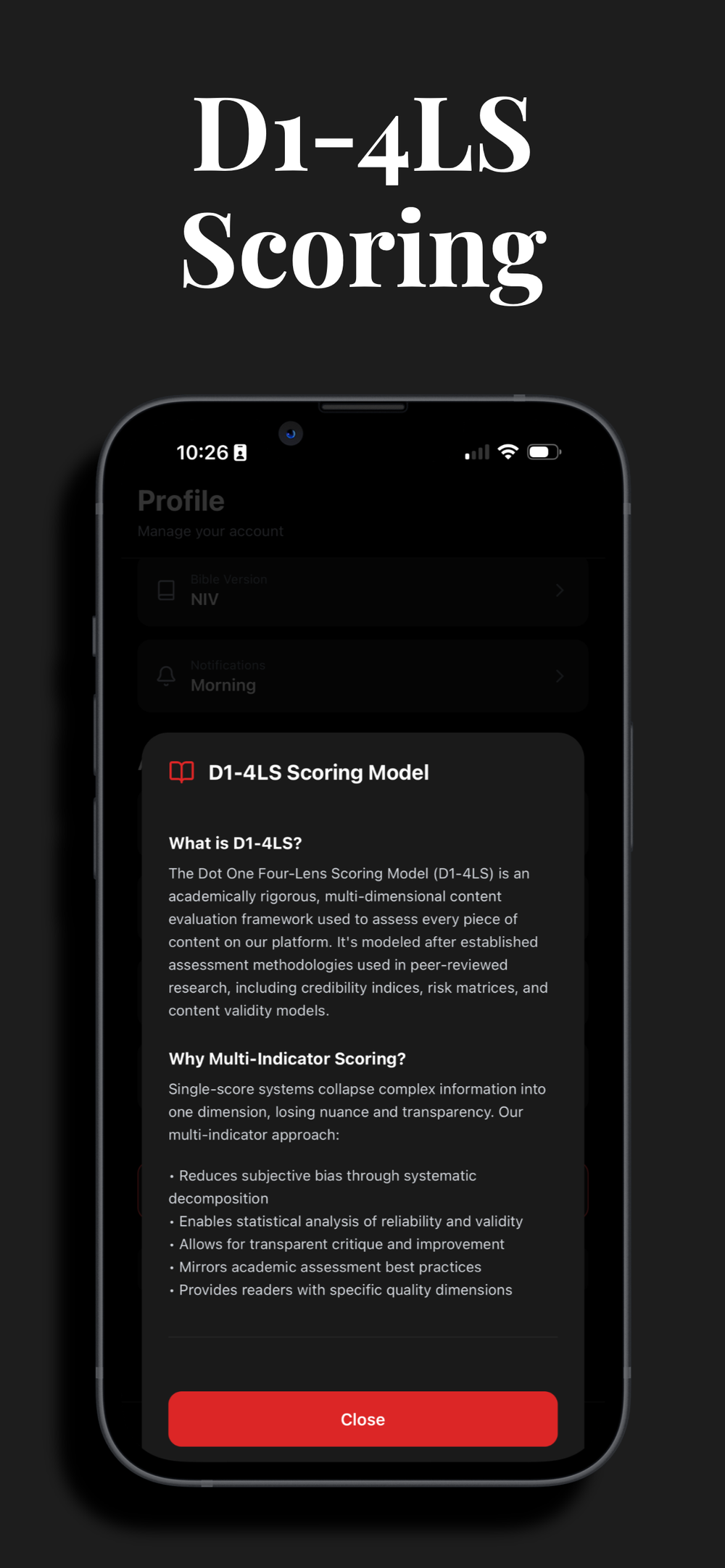 Dot 1 News app, article view