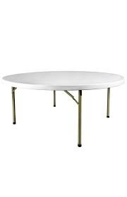 5-Ft Round Folding Table (White)
