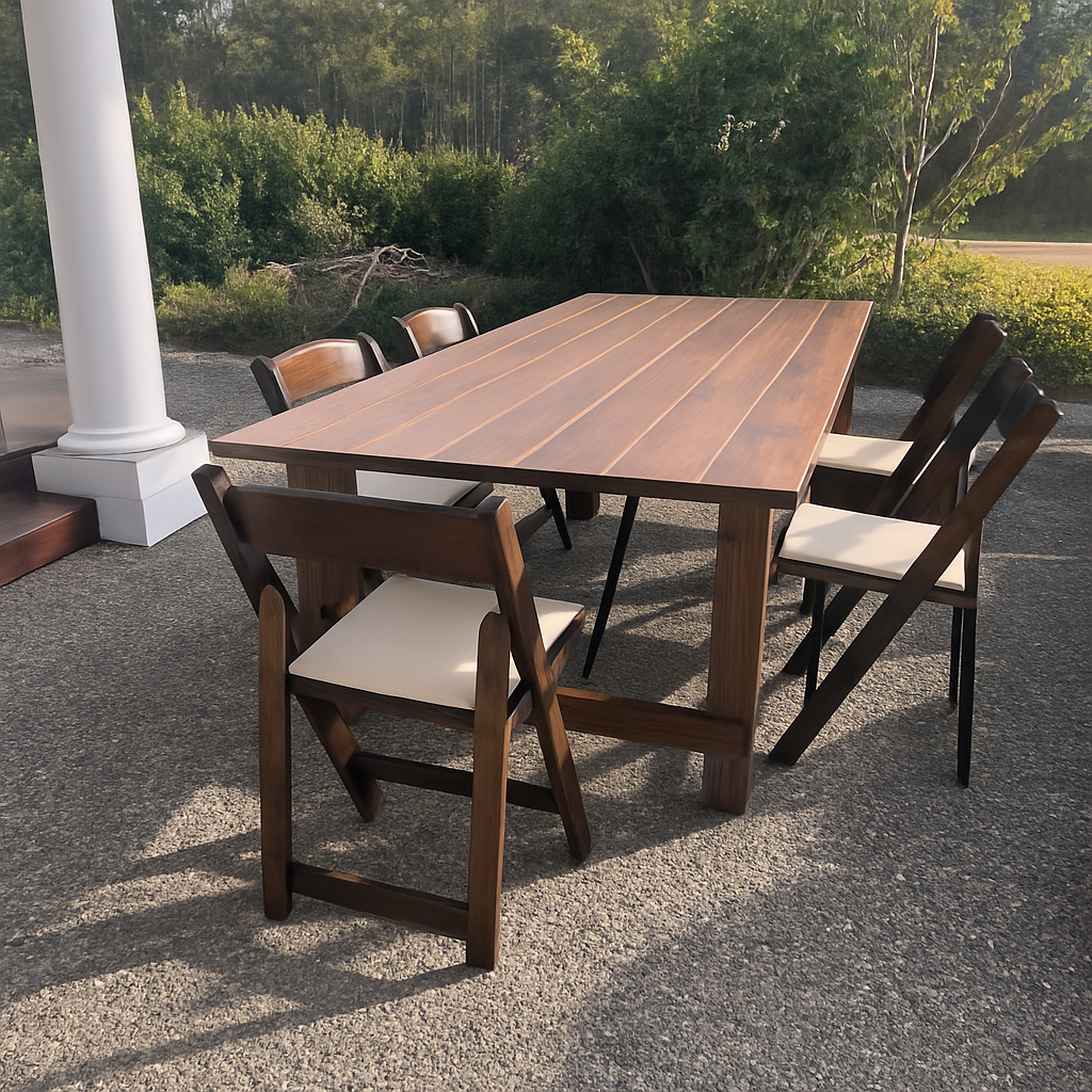 8' Solid Wood Farm Table