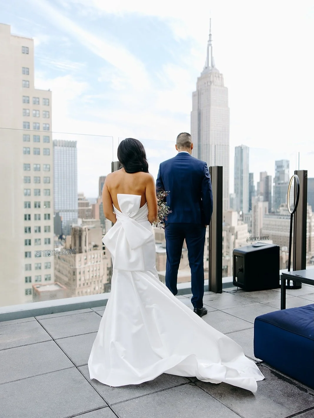 That first look feeling 🤩🤍 #theskylark #nycweddingphotography #firstlookwedding
