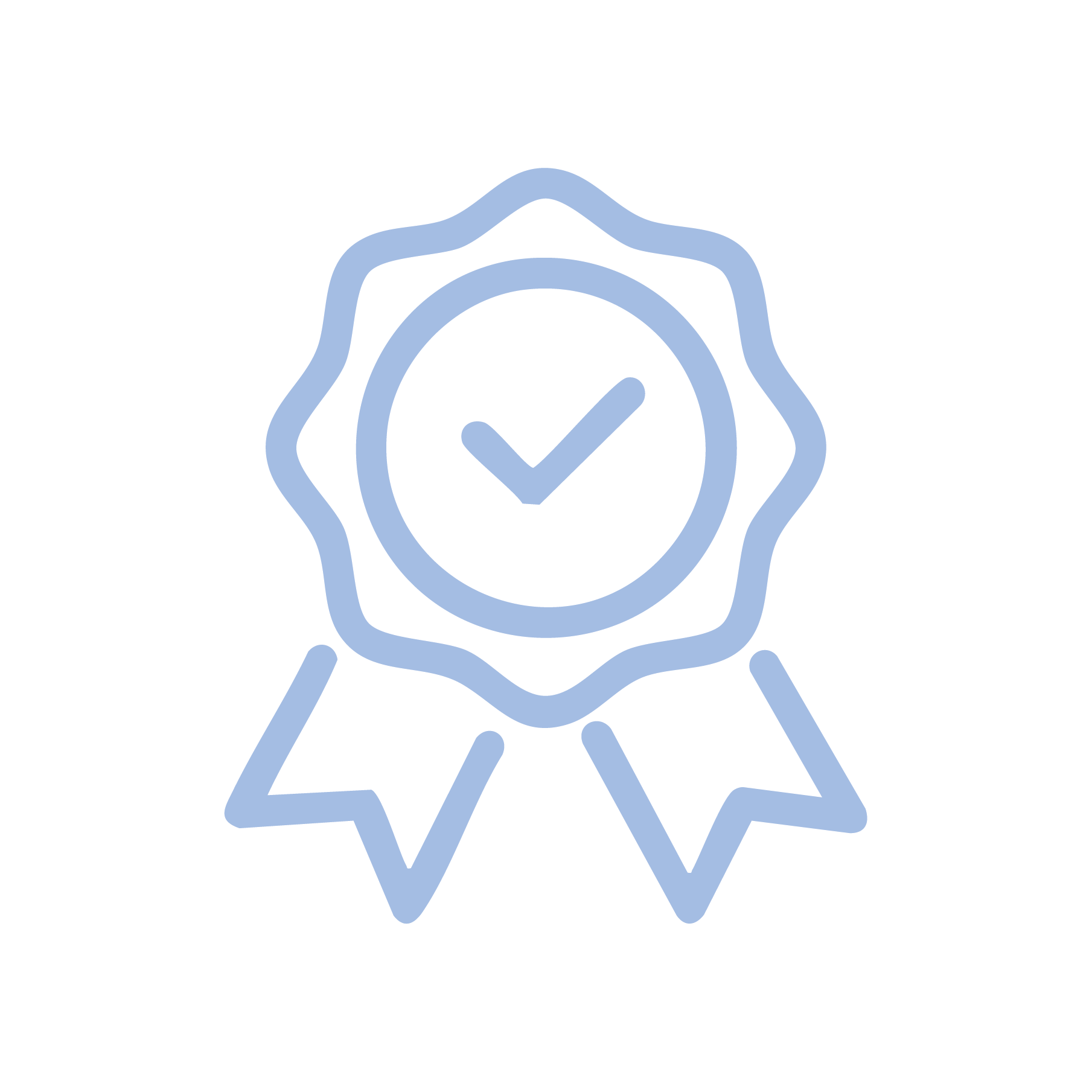 Illustration of a flower with a shield and check mark in the center, symbolizing protection or approval.
