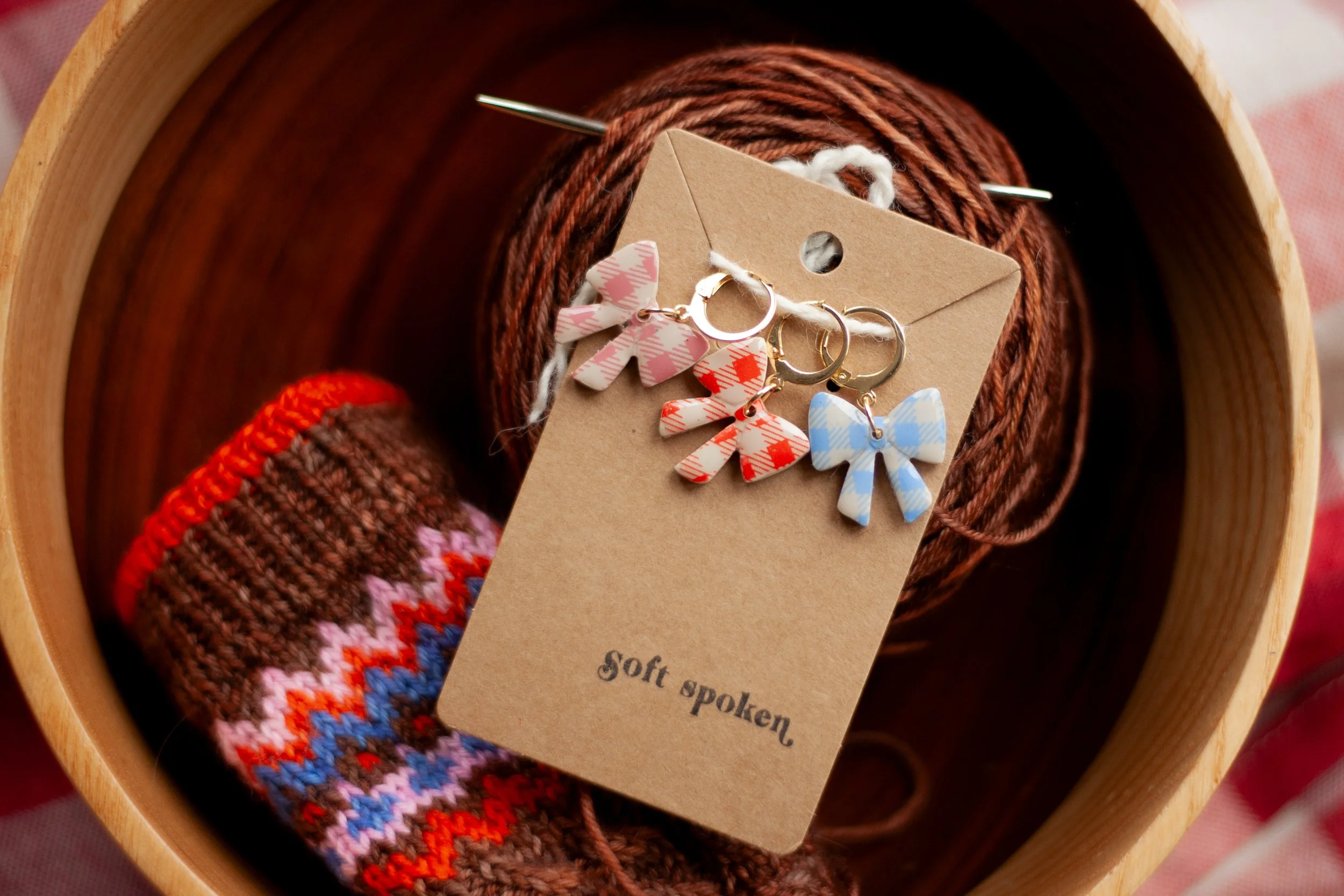 Gingham Bow Progress Marker Set
