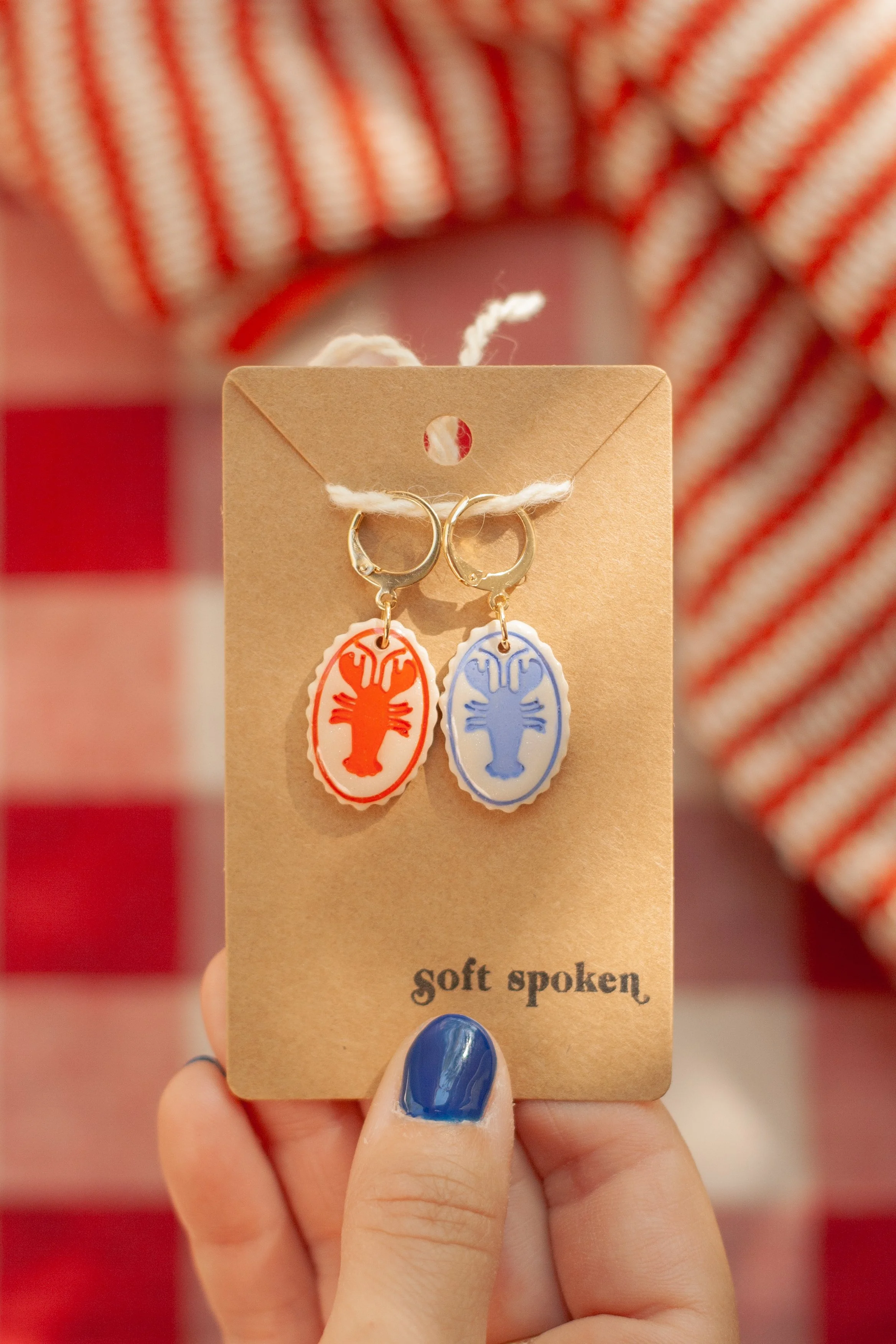Lobster Progress Keeper Set in Neon Red and Periwinkle Blue