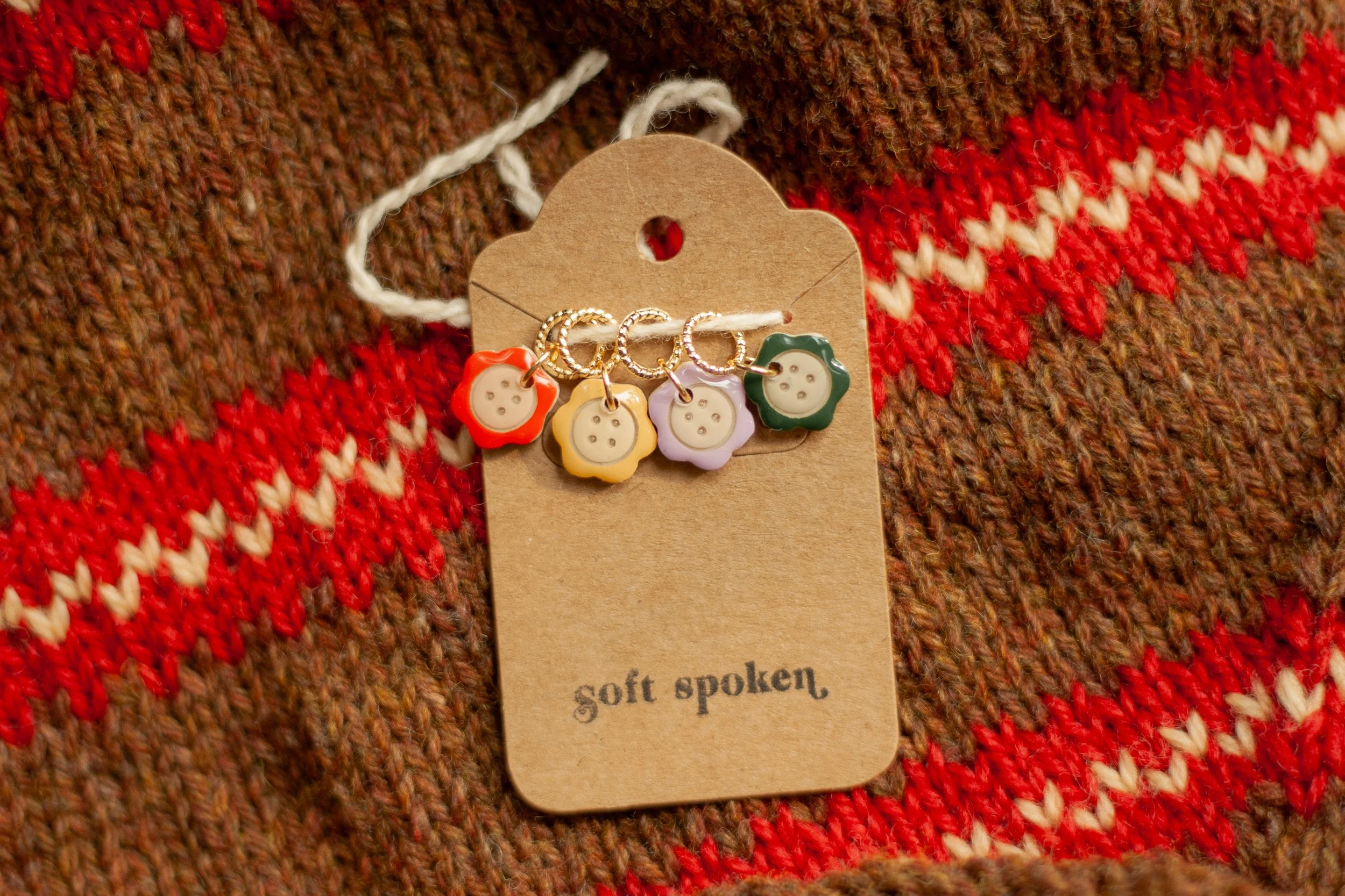 Flower Button Stitch Marker Set