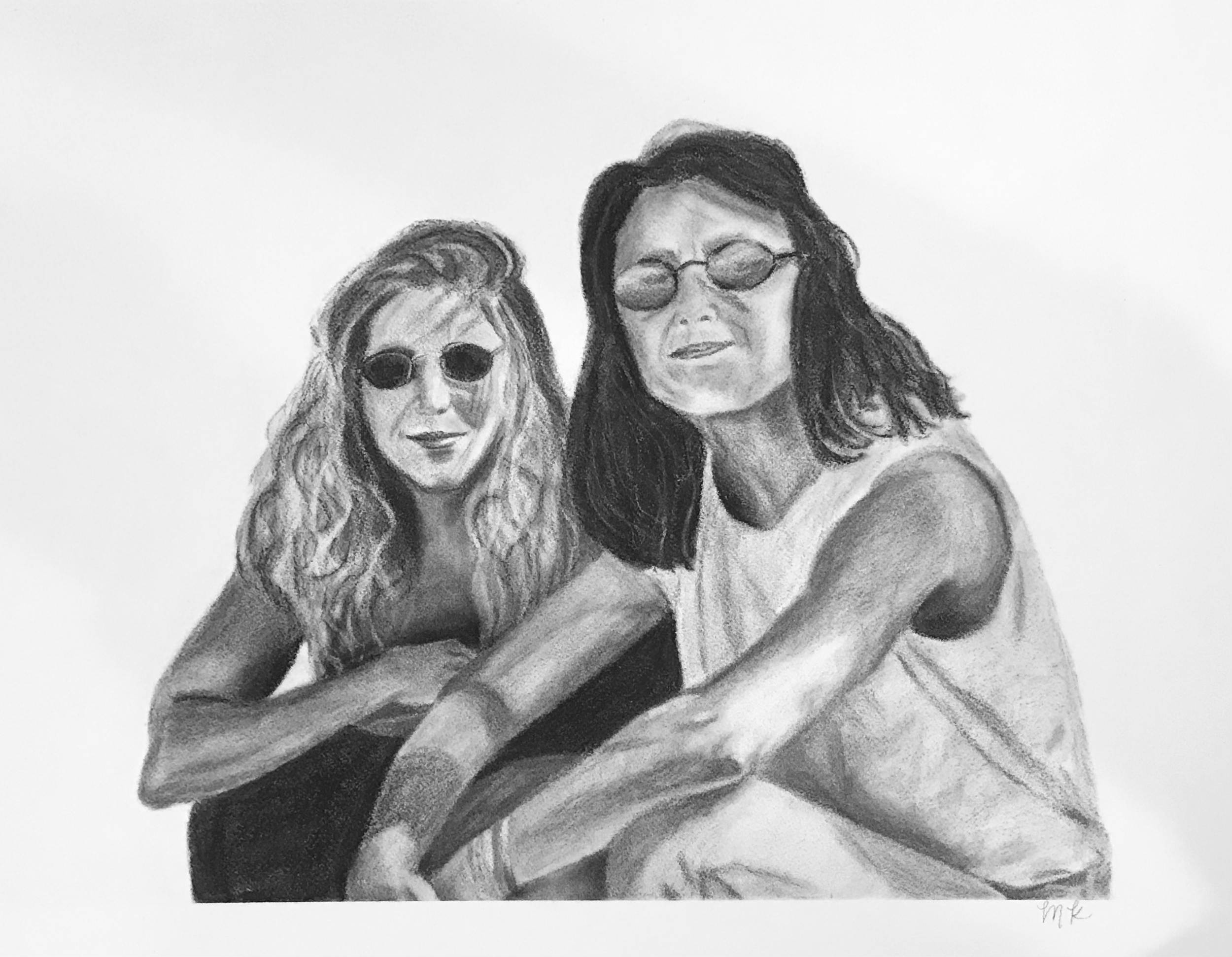 'J & J' | 18x24, Charcoal on Paper