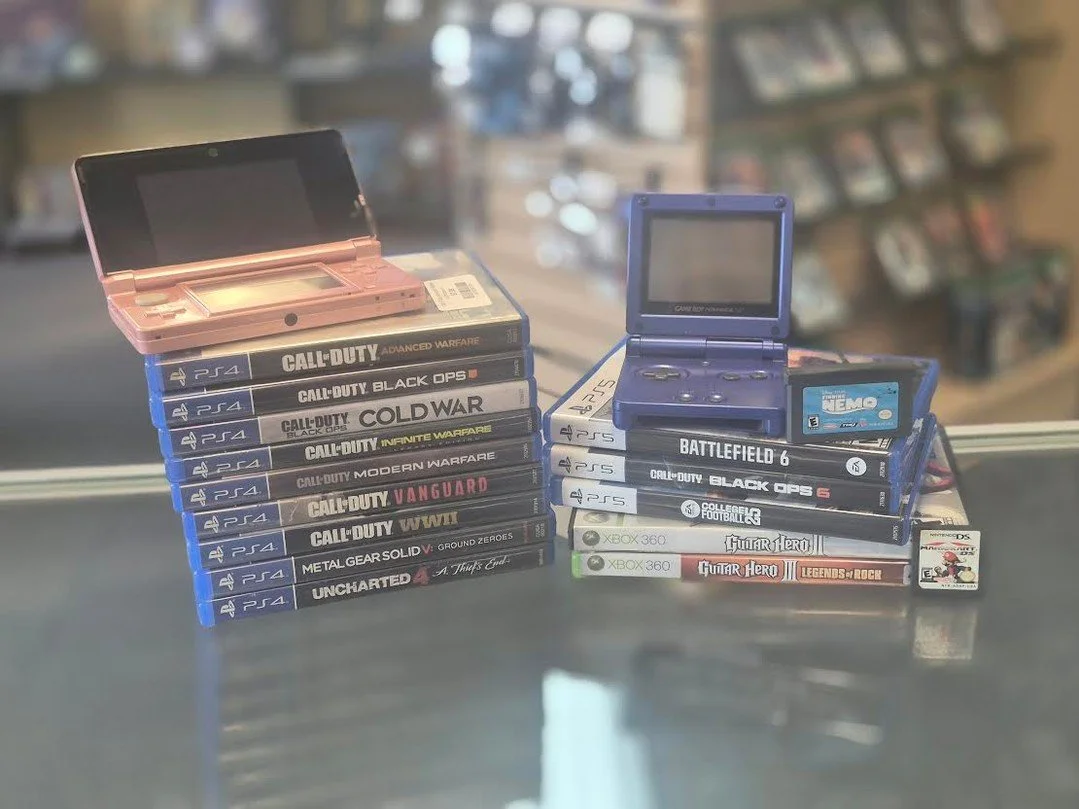 Dreaming of the old days of gaming? We know the feeling. 

Now available are a Nintendo 3DS and a Gameboy Advance SP! 

Come on in and get yours - and browse the games we also have available for both systems- and games for all the other systems as we