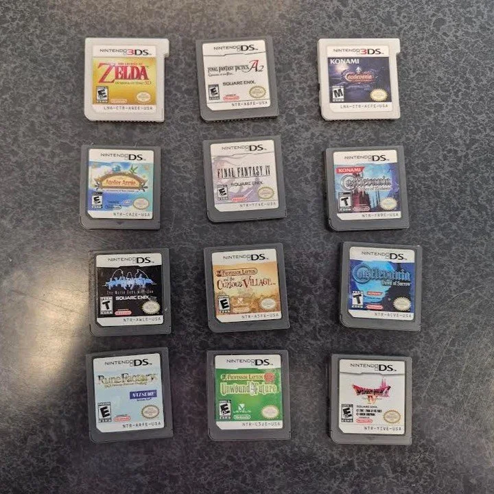 Small variety of Nintendo DS and Nintendo 3DS games that are now available! Final Fantasy, Castlevania, Zelda and more!

#Nintendo #3DS #DS #Zelda #FinalFantasy #Castlevania