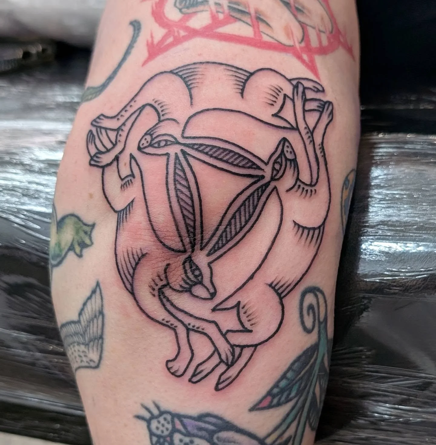 Thanks to Amy for letting me do these Rabbits on your elbow and for the years of support 

Have availability for tattoos, DM or email me to book

#tattoo #rabbit #elbow #tough #woodblock