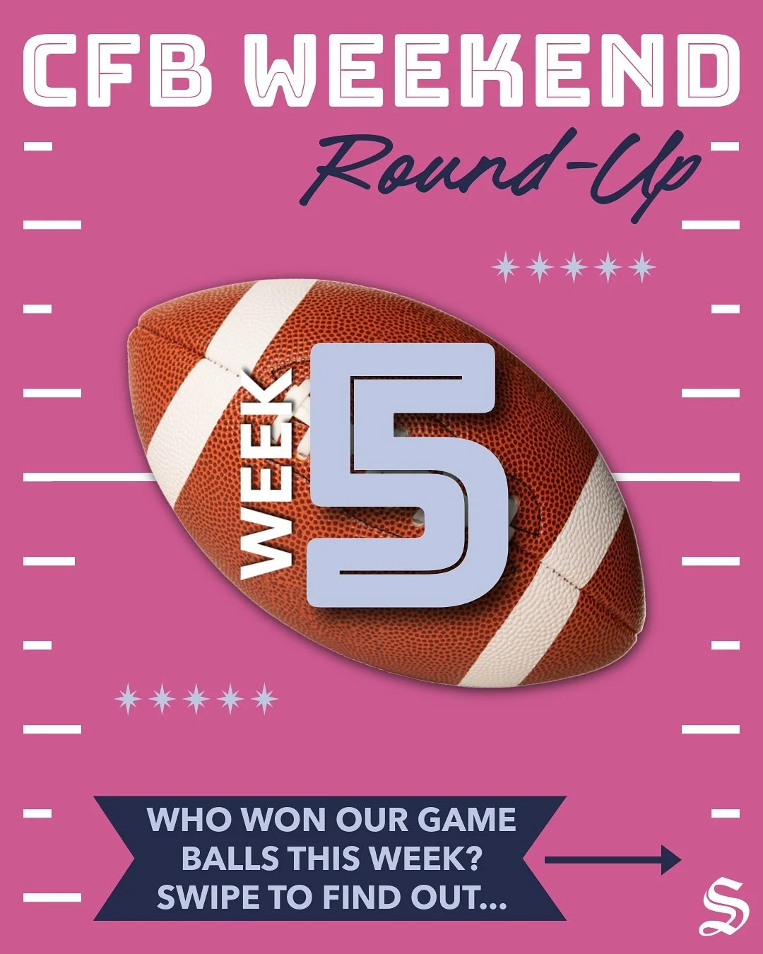 Week 5 brought overtimes, upsets, and comebacks, oh my. 🤯 A whiteout in Happy Valley, Cavilers storming the field, &amp; the Tide rolling back to Bama 🤍⚔️🐘

What was your favorite moment of the weekend? 🤩

#SportsSorority #CollegeFootball #GameDa