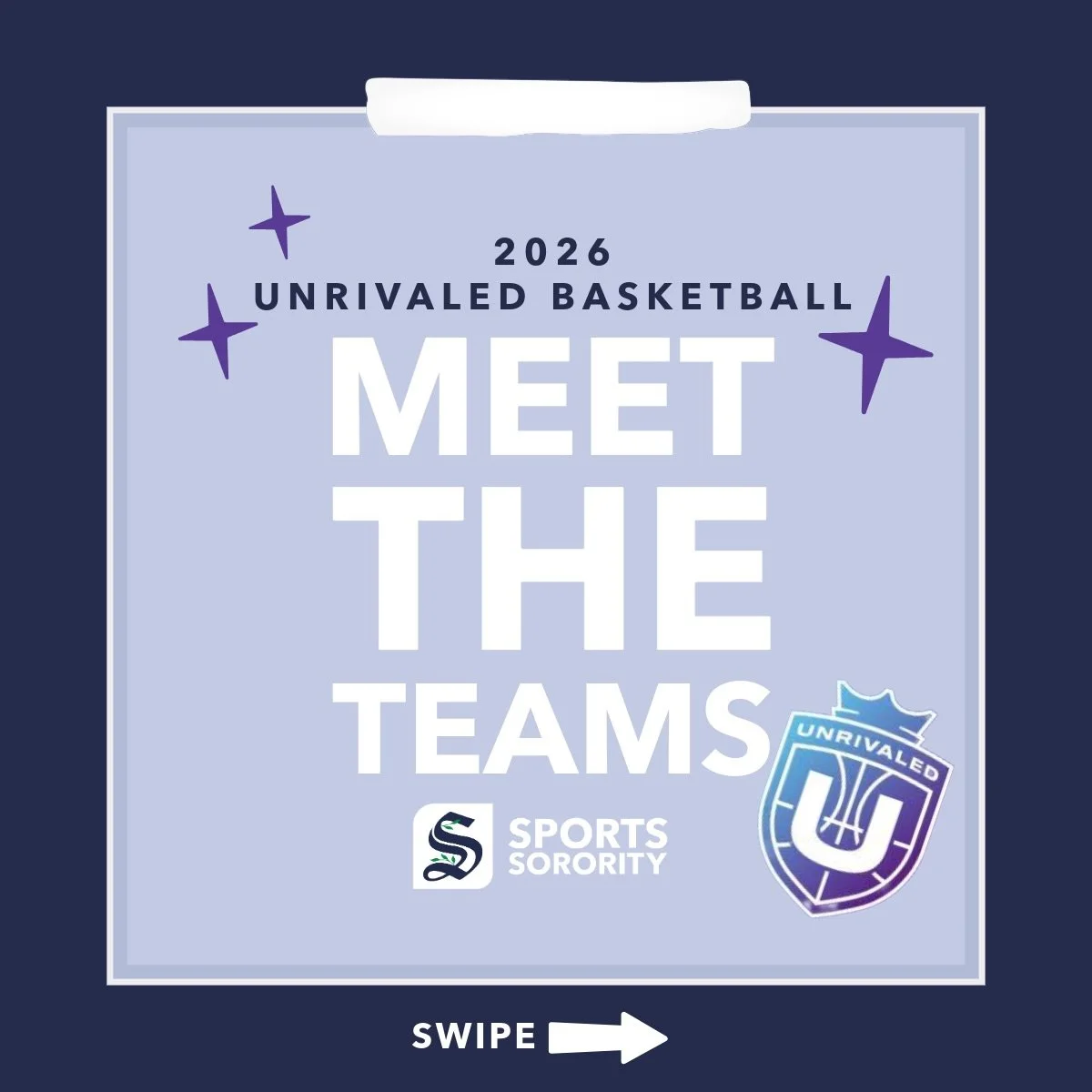 Unrivaled Basketball tips off tomorrow, swipe to meet the 2026 club rosters!

📺 Watch this season unfold on TruTv, TNT, &amp; HBO Max

⭐️ = Captain
📸: @unrivaledbasketball 

#UnrivaledBasketball #WomensBasketball #SportsSorority