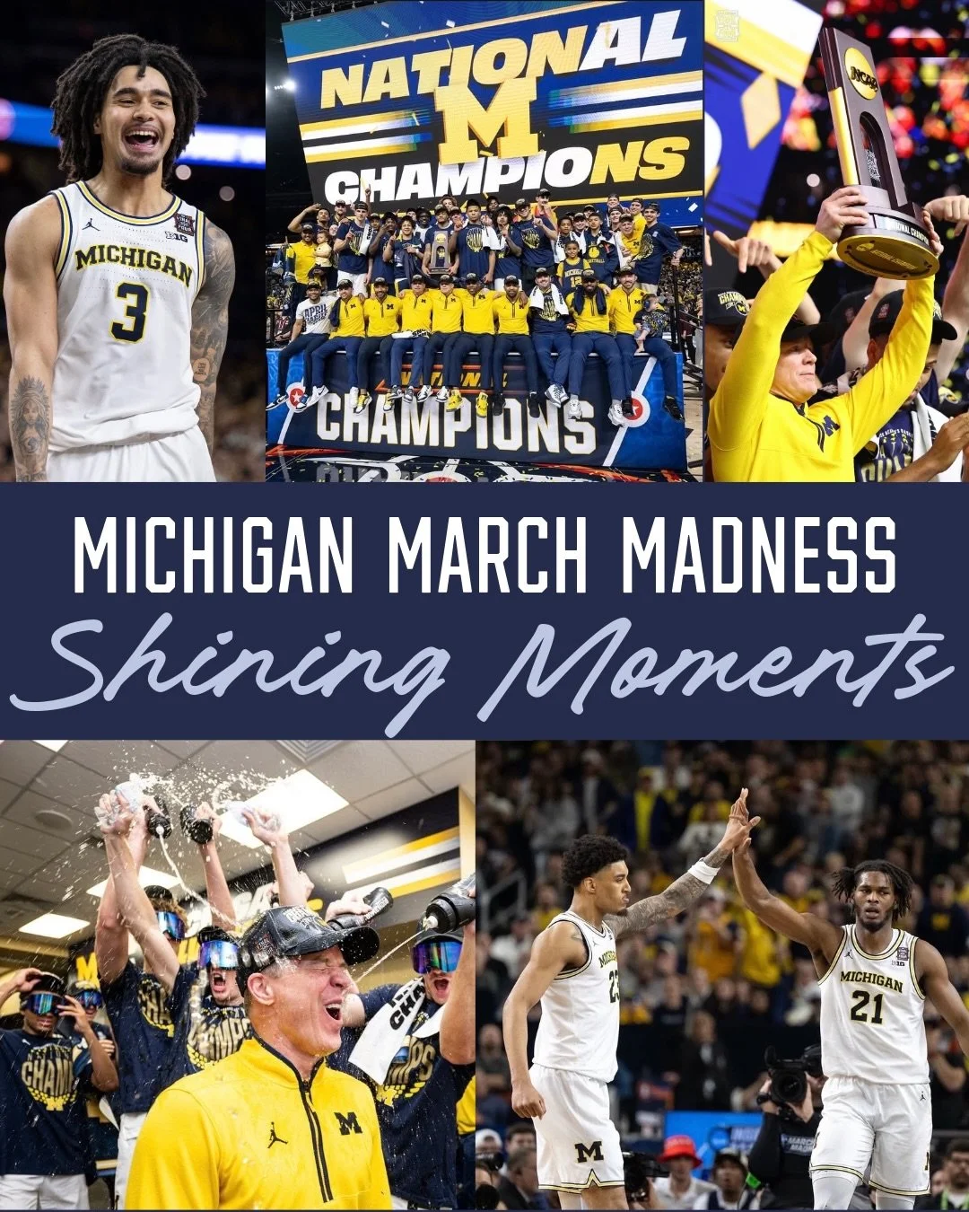 Michigan Shocks the World 🏆 &mdash; the 2026 NCAA Men&rsquo;s Basketball National Champions! 💙〽️
The moments, the memories, the magic&hellip; there&rsquo;s never just ⭐️ONE SHINING MOMENT⭐️
This is what March is all about 🏀

📸: @umichbball
🎥: @c